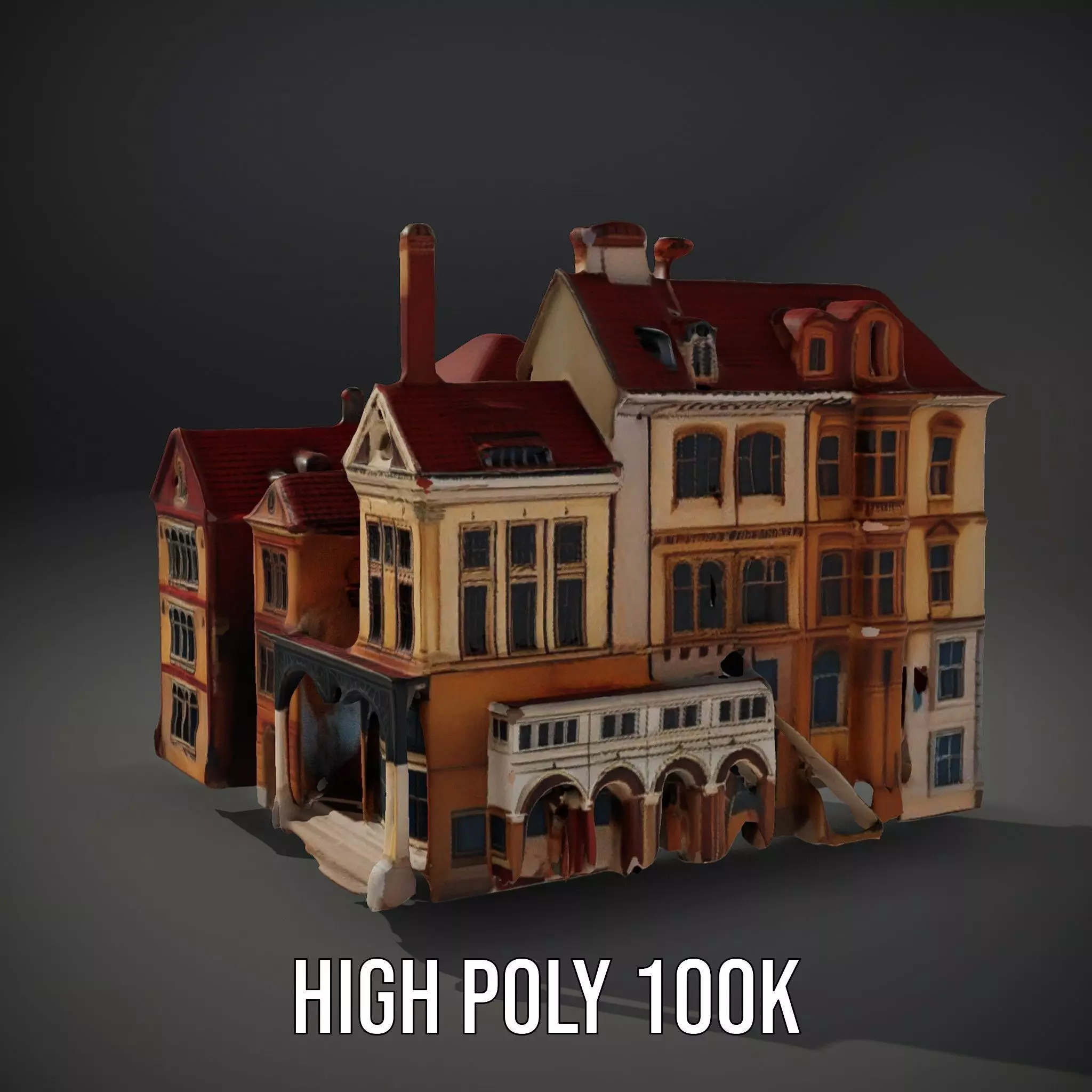 Victorian Townhouse model pack Low-poly 3D model_10