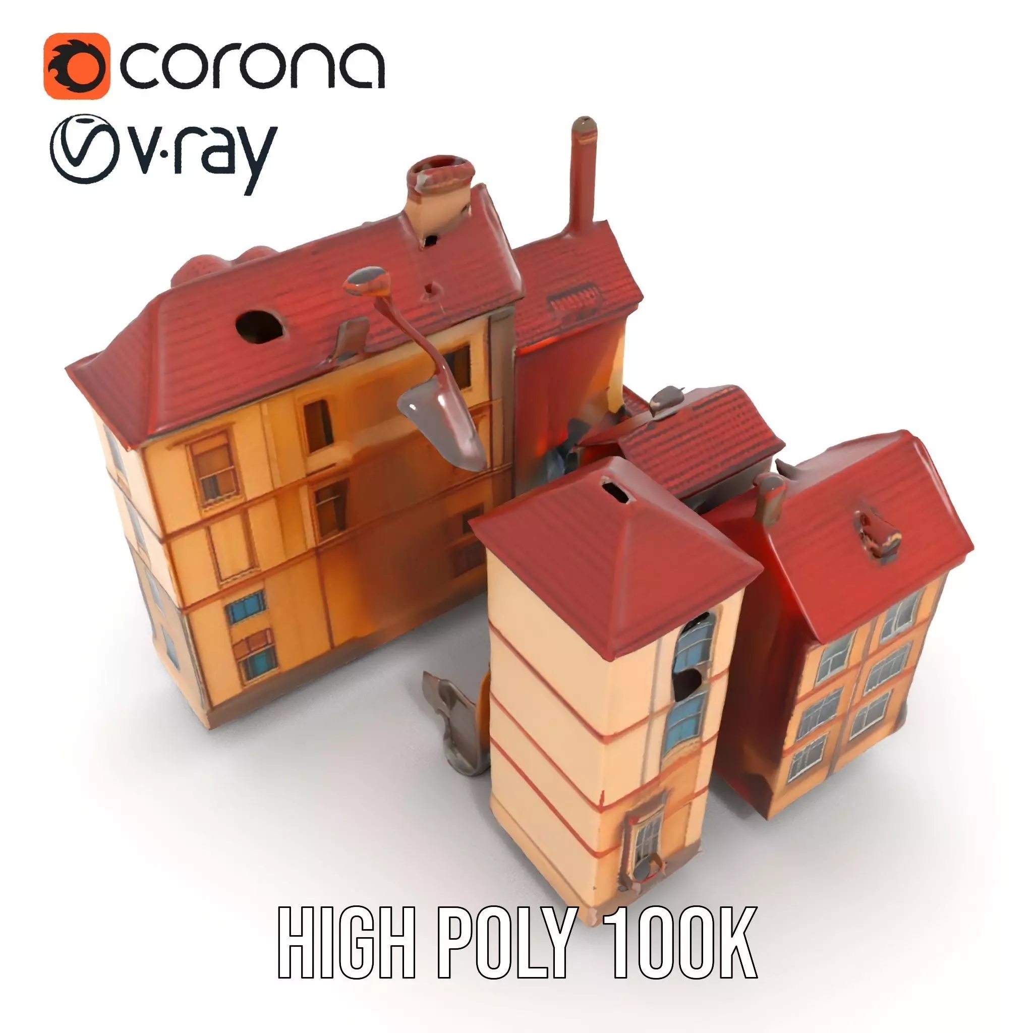 Victorian Townhouse model pack Low-poly 3D model_28