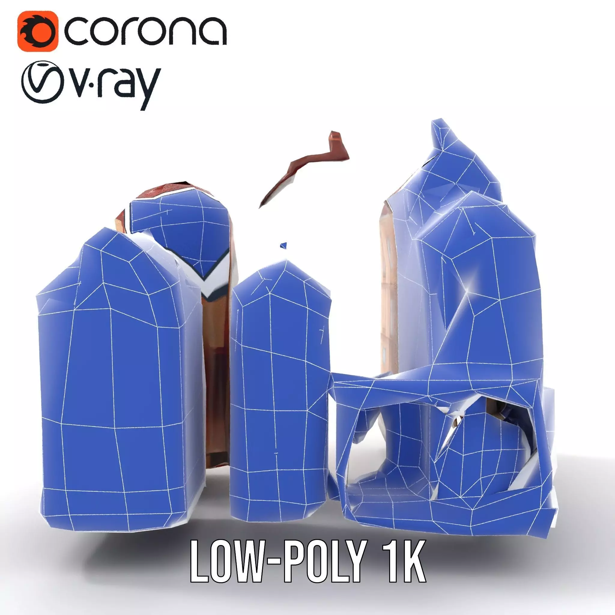 Victorian Townhouse model pack Low-poly 3D model_30