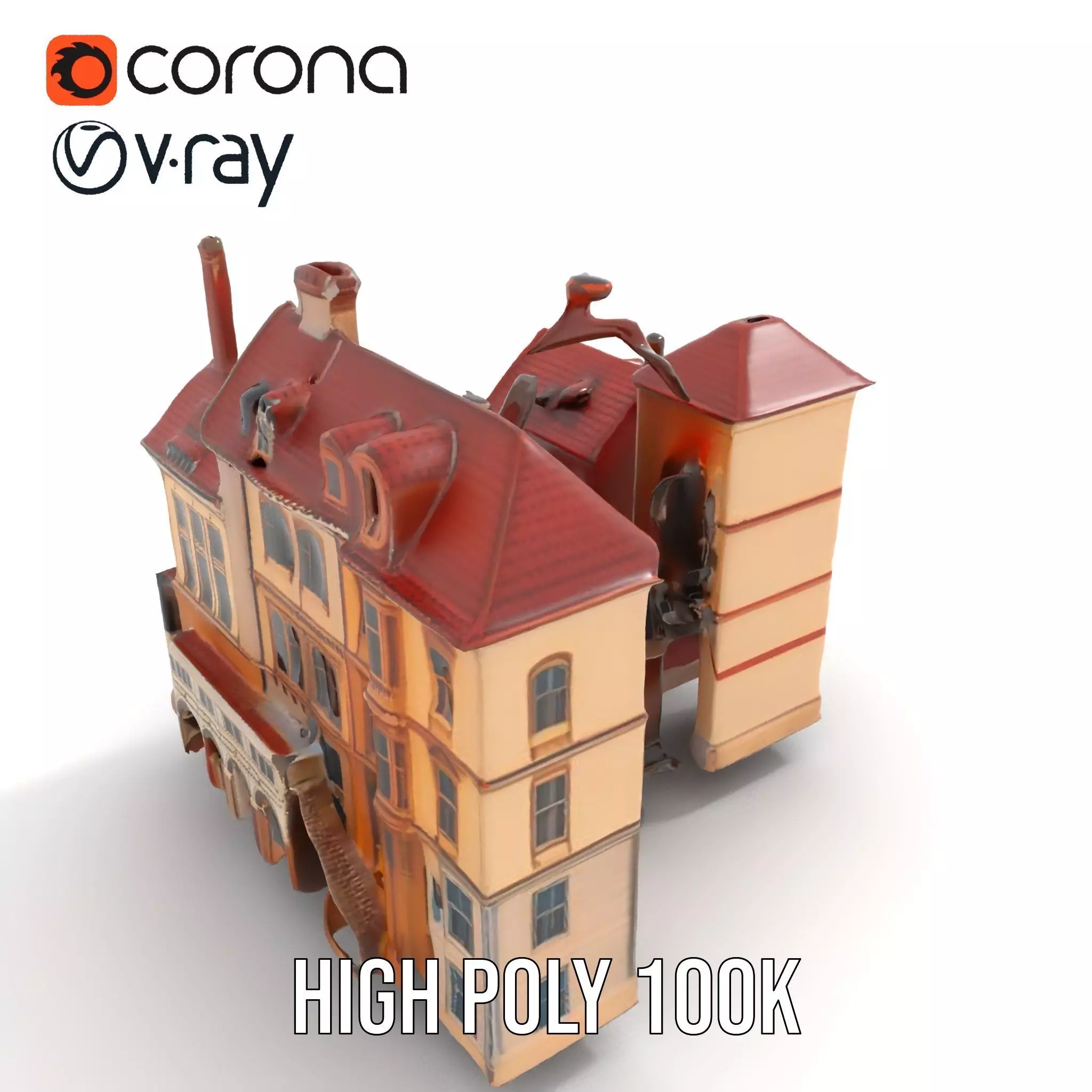 Victorian Townhouse model pack Low-poly 3D model_25