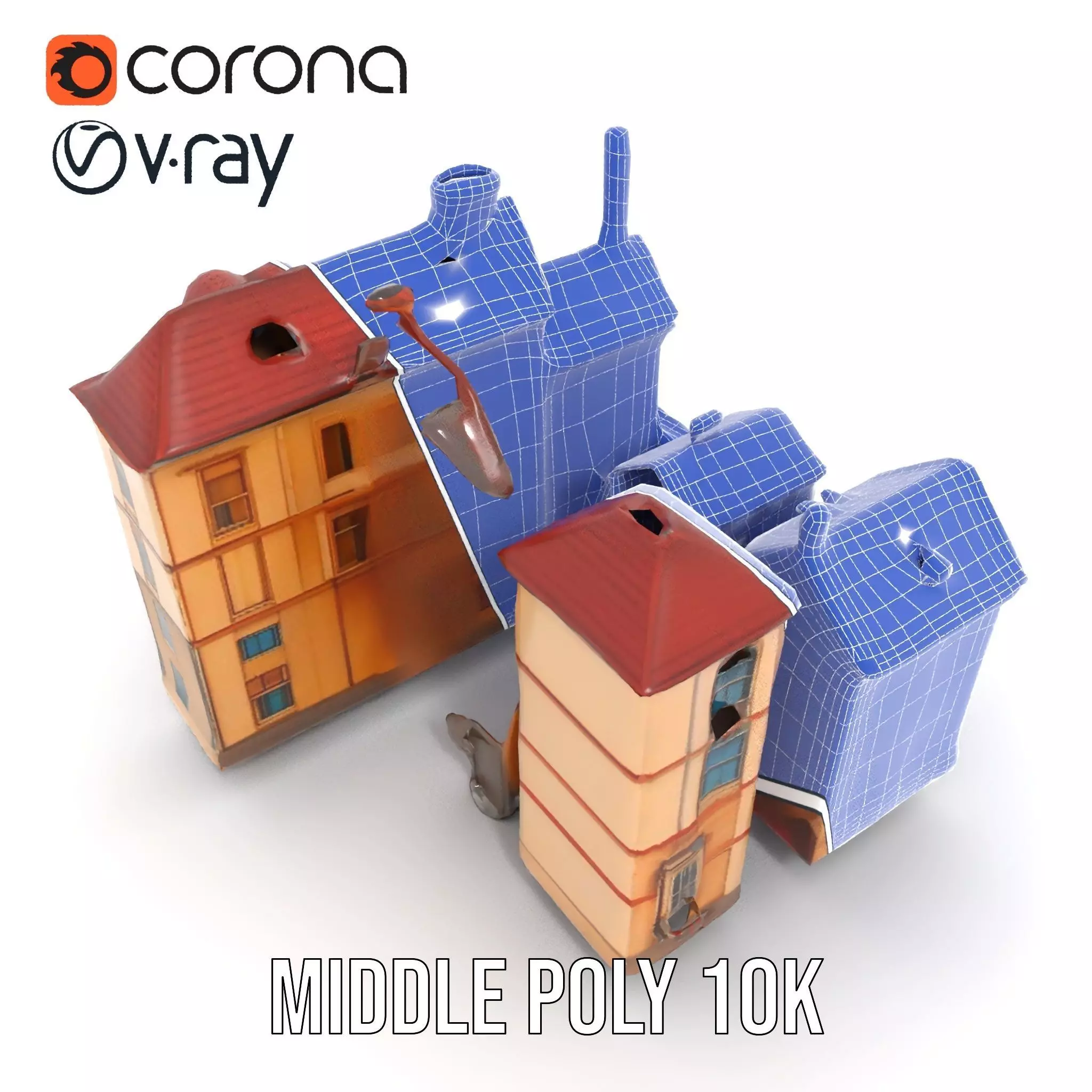 Victorian Townhouse model pack Low-poly 3D model_18