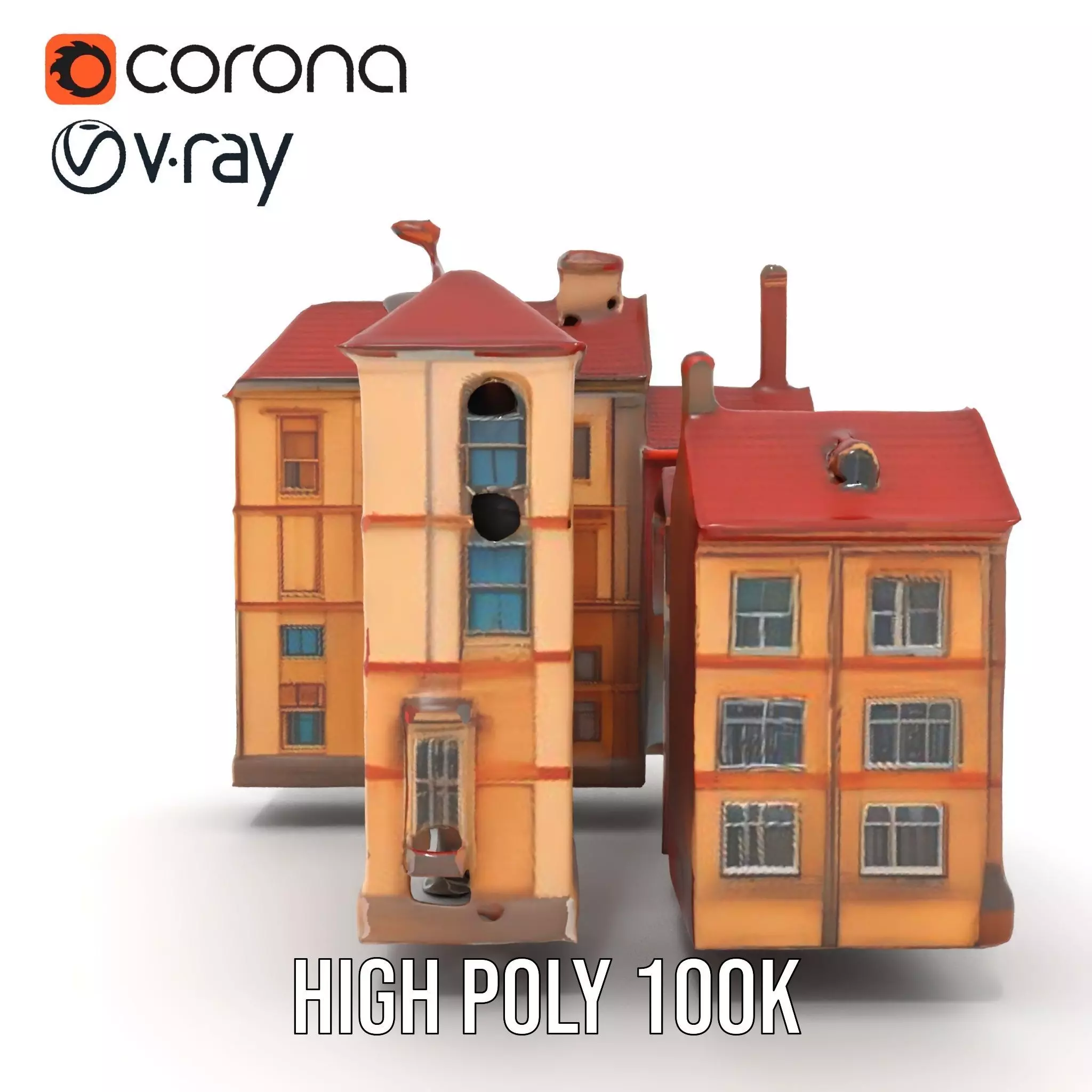 Victorian Townhouse model pack Low-poly 3D model_17