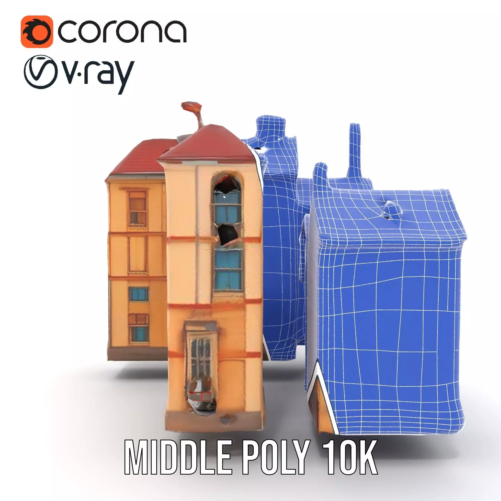 Victorian Townhouse model pack Low-poly 3D model_29