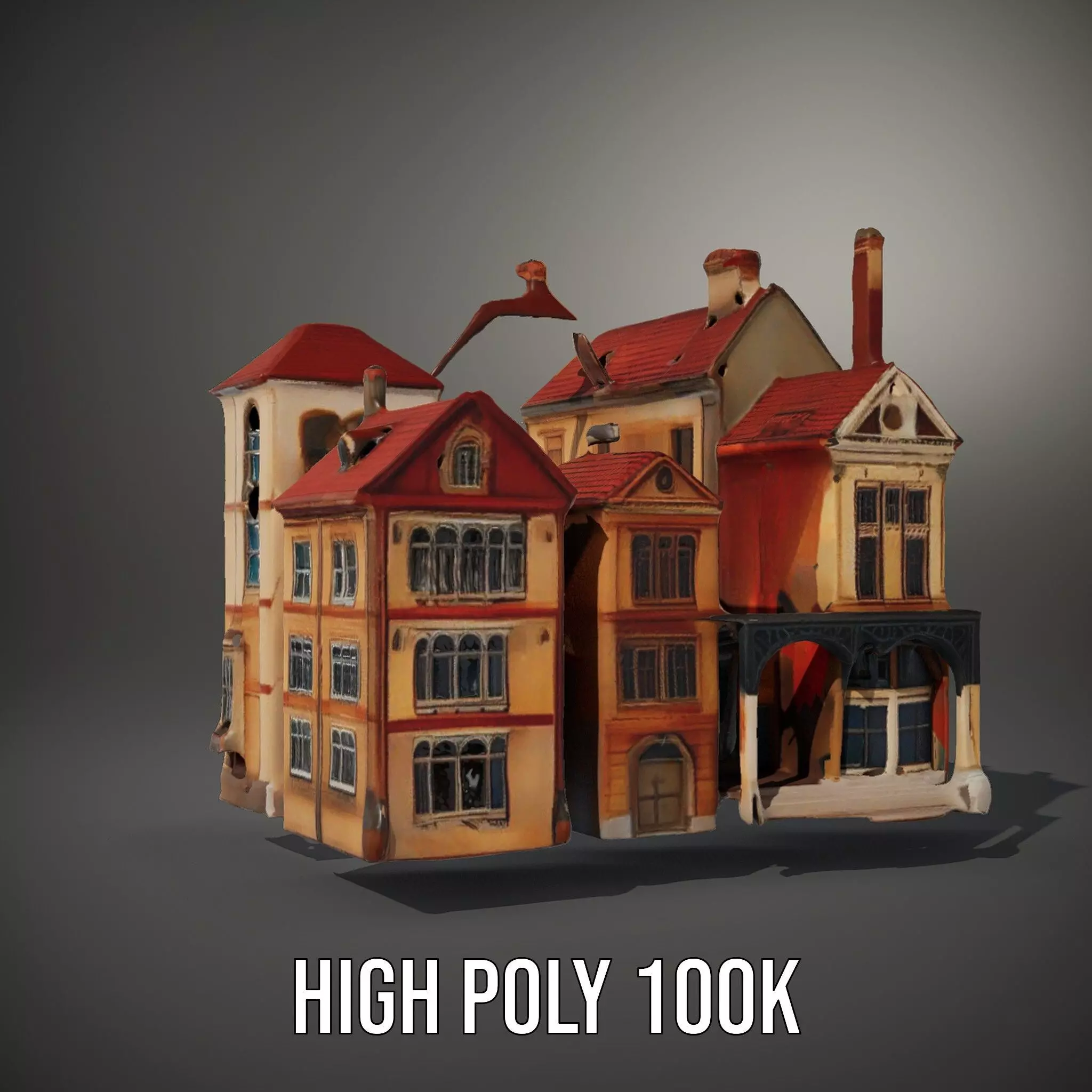 Victorian Townhouse model pack Low-poly 3D model_8