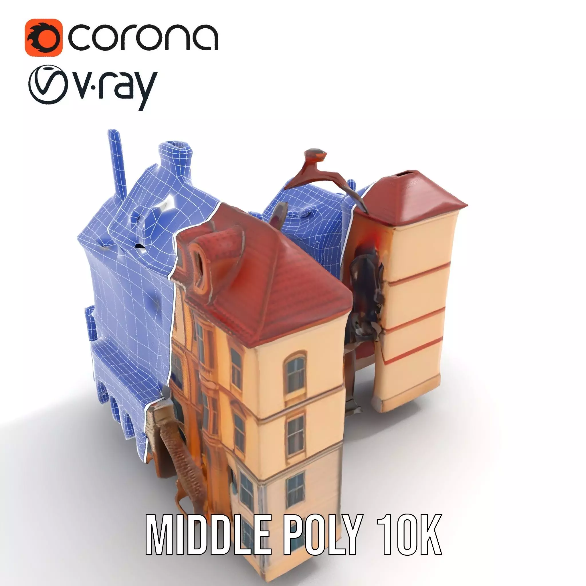 Victorian Townhouse model pack Low-poly 3D model_15