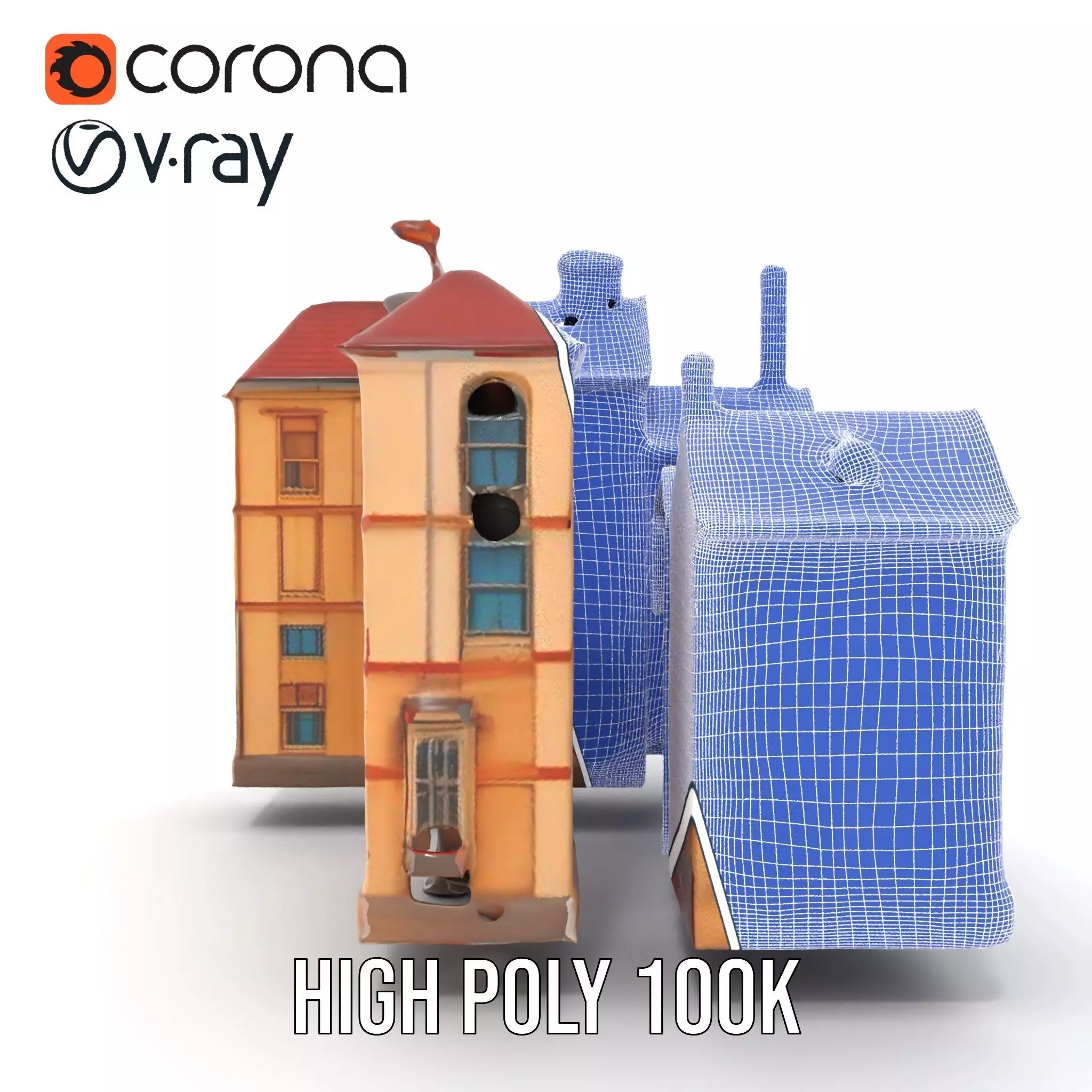 Victorian Townhouse model pack Low-poly 3D model_33