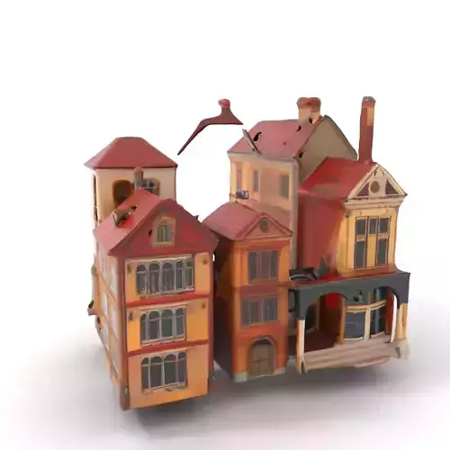 Victorian Townhouse model pack Low-poly 3D model