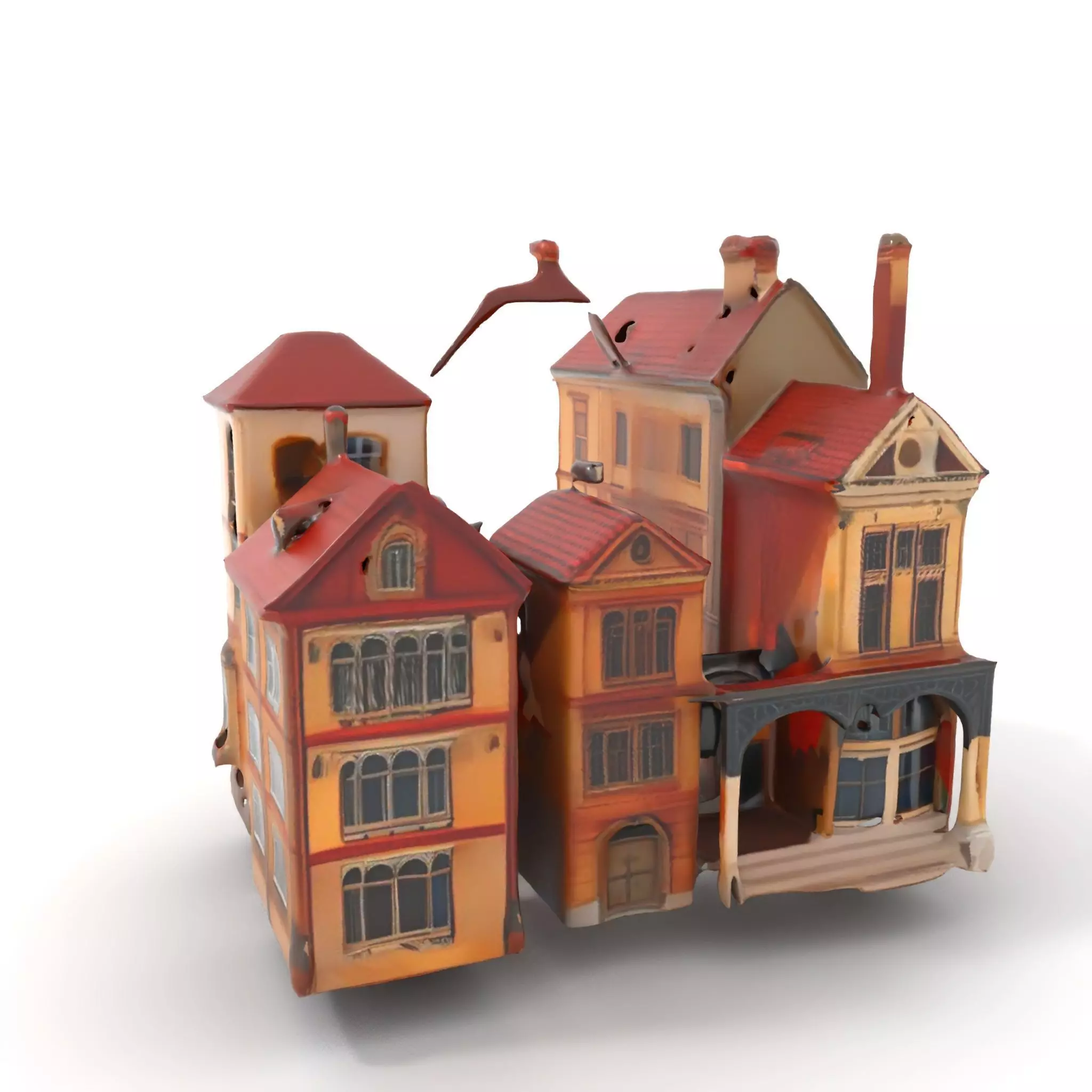 Victorian Townhouse model pack Low-poly 3D model_0