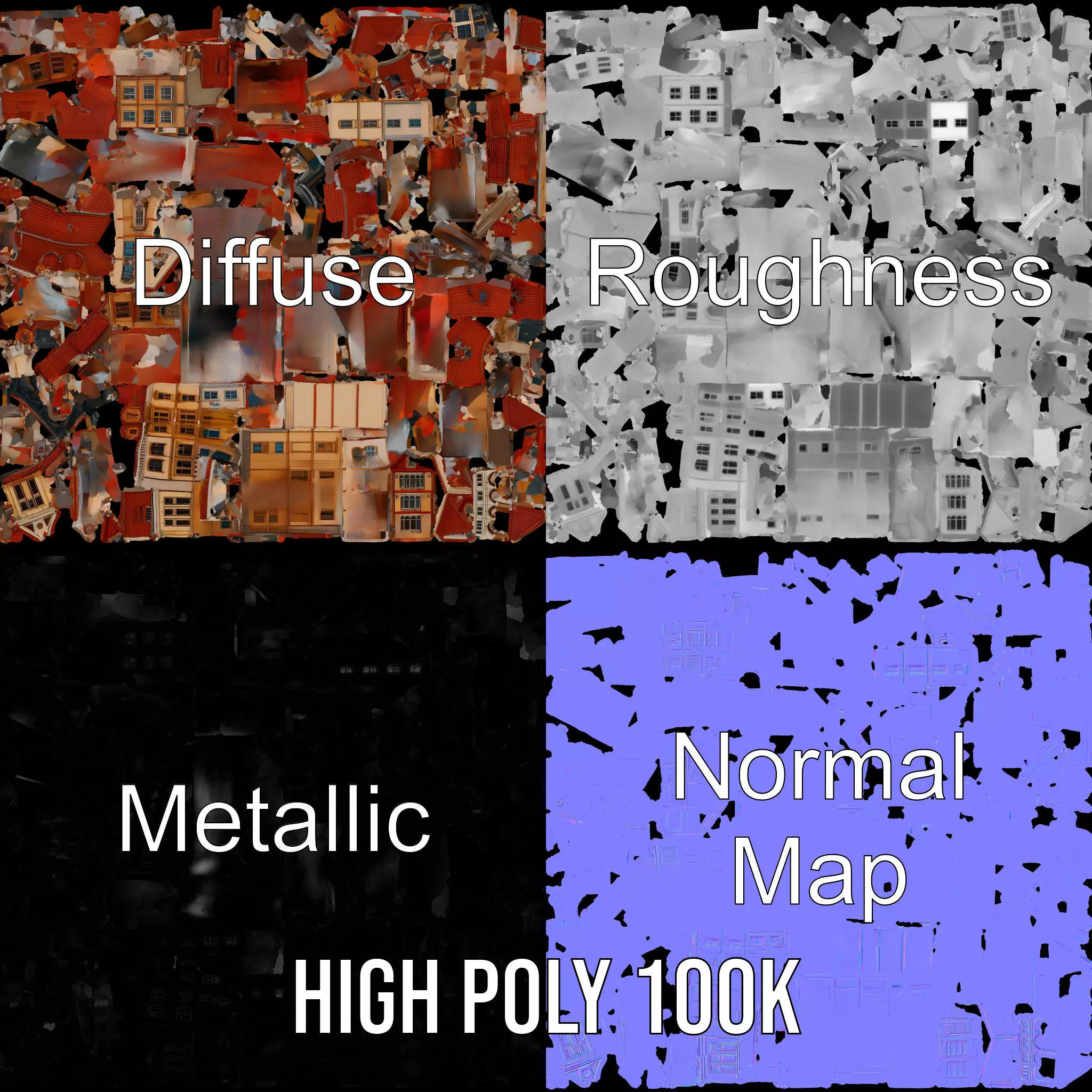 Victorian Townhouse model pack Low-poly 3D model_3