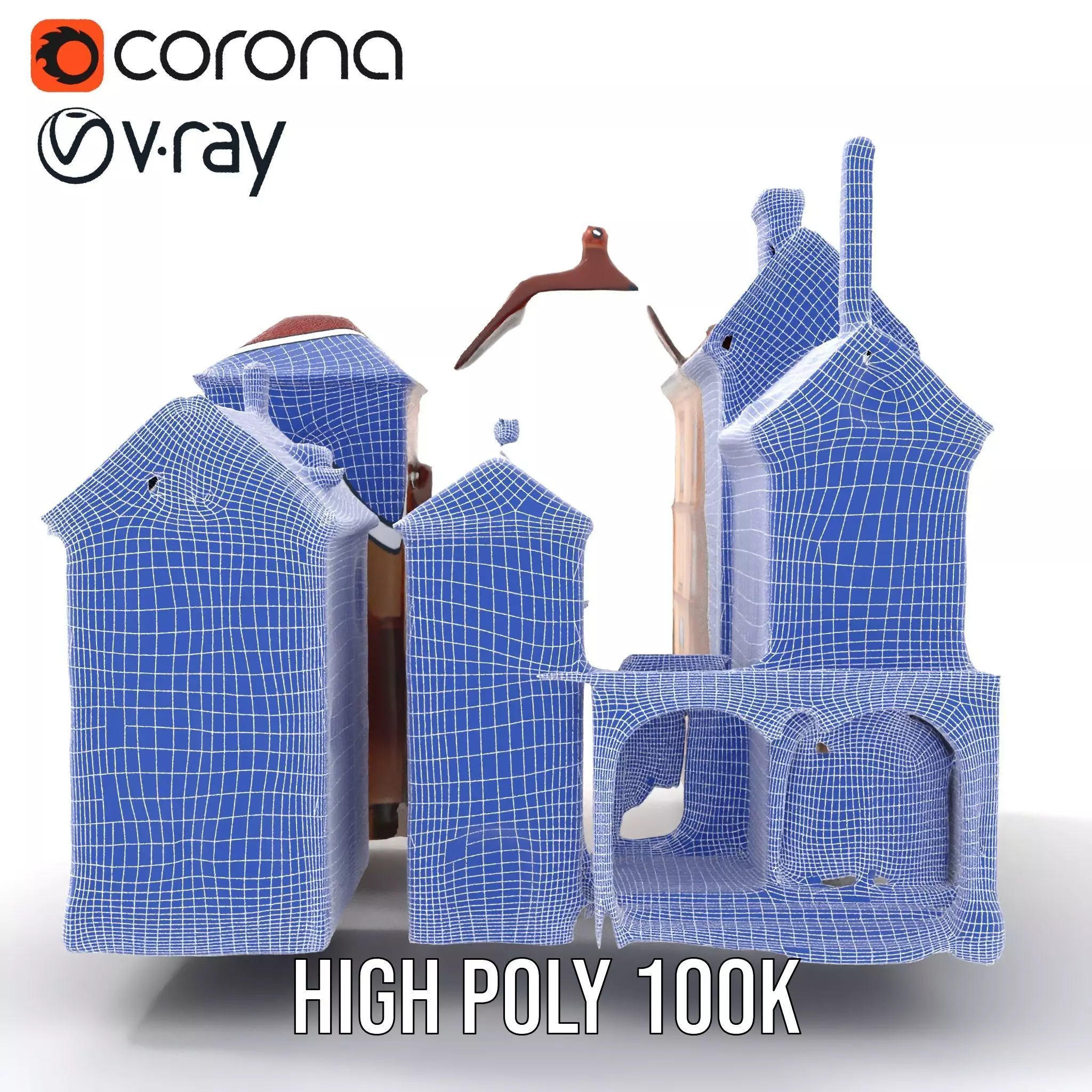 Victorian Townhouse model pack Low-poly 3D model_31