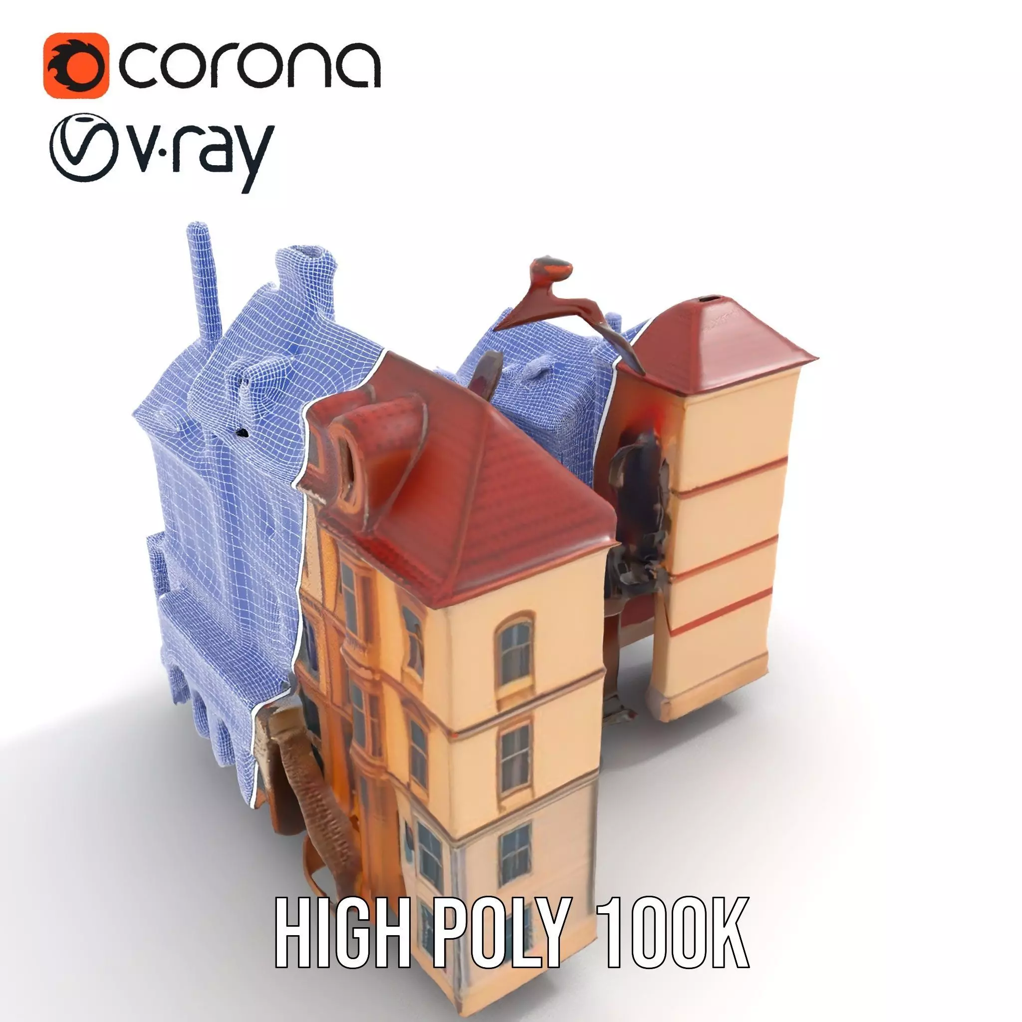 Victorian Townhouse model pack Low-poly 3D model_32