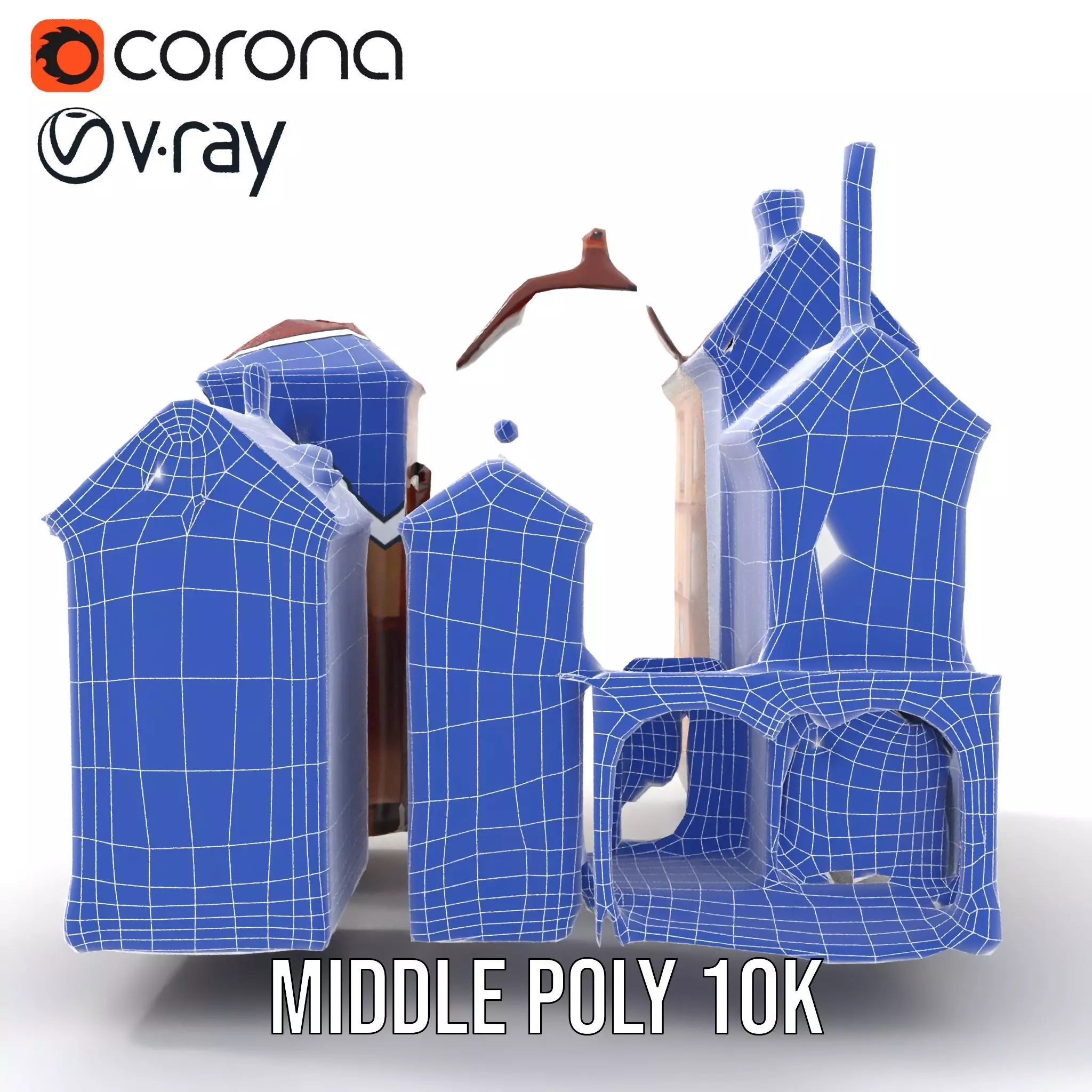 Victorian Townhouse model pack Low-poly 3D model_23