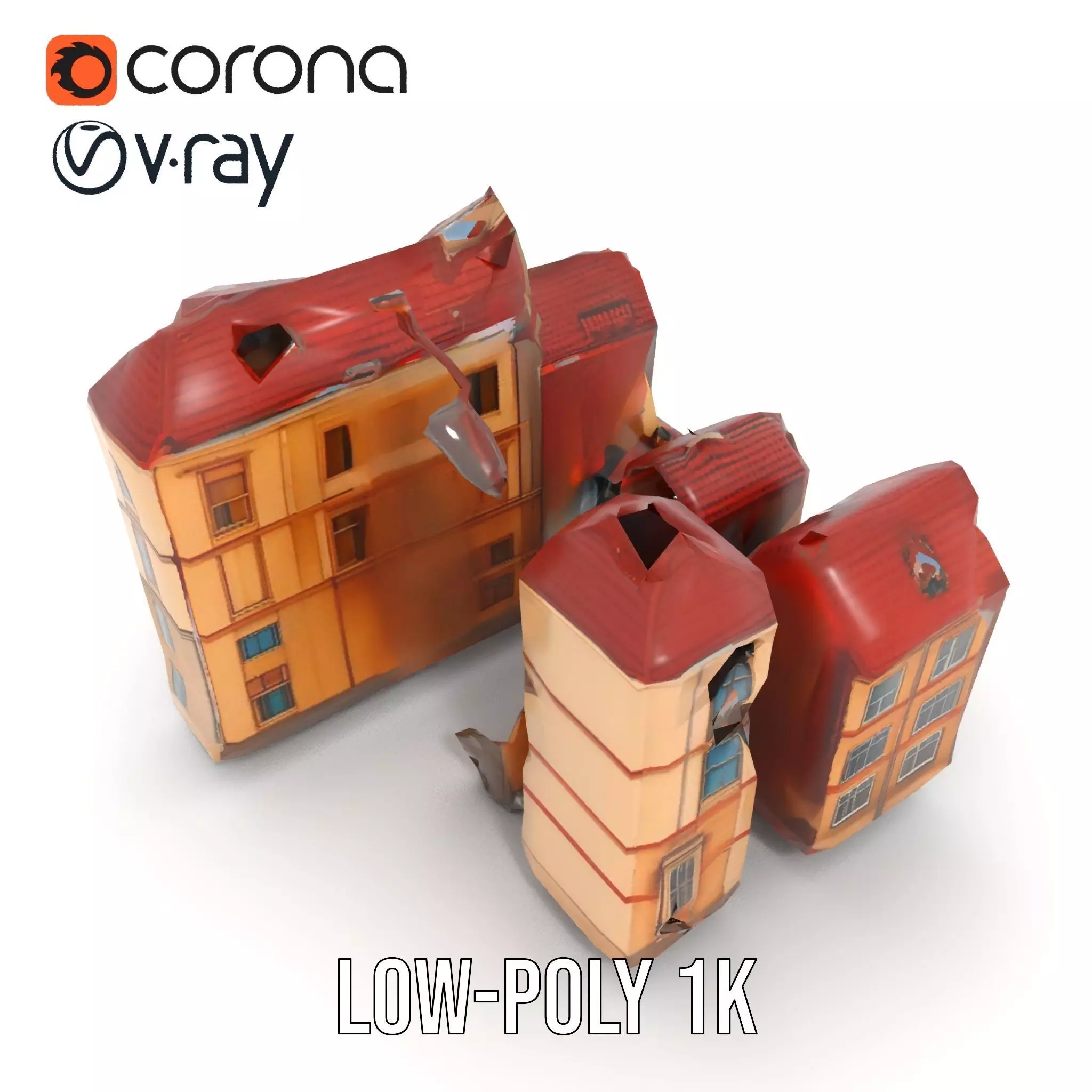 Victorian Townhouse model pack Low-poly 3D model_12