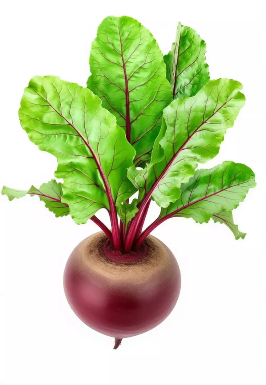 Ultra-Realistic Beetroot 3D Model Red Root with Green Leaves Low-poly 3D model_1