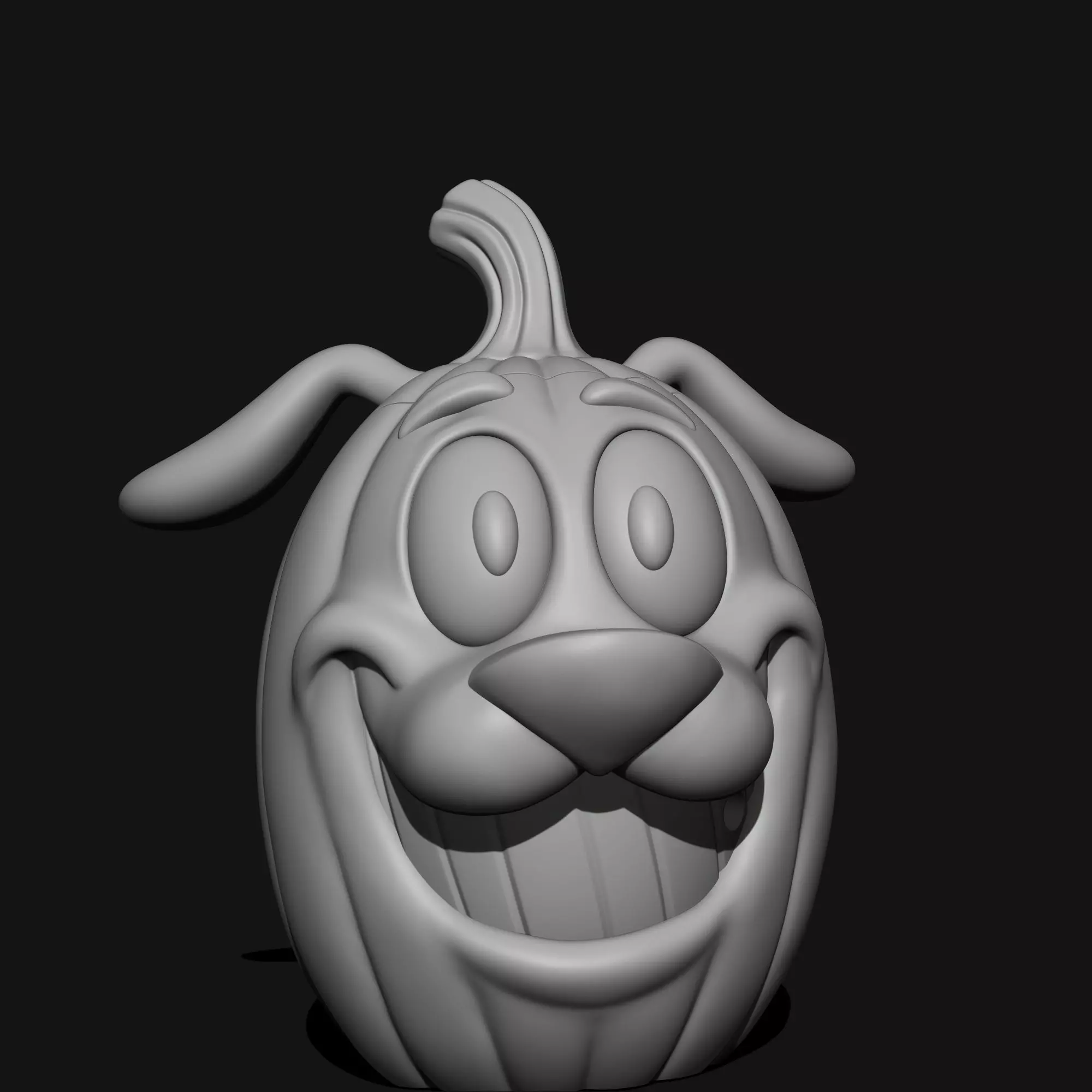 Courage the Cowardly Dog Pumpkin Halloween 3D print model_7
