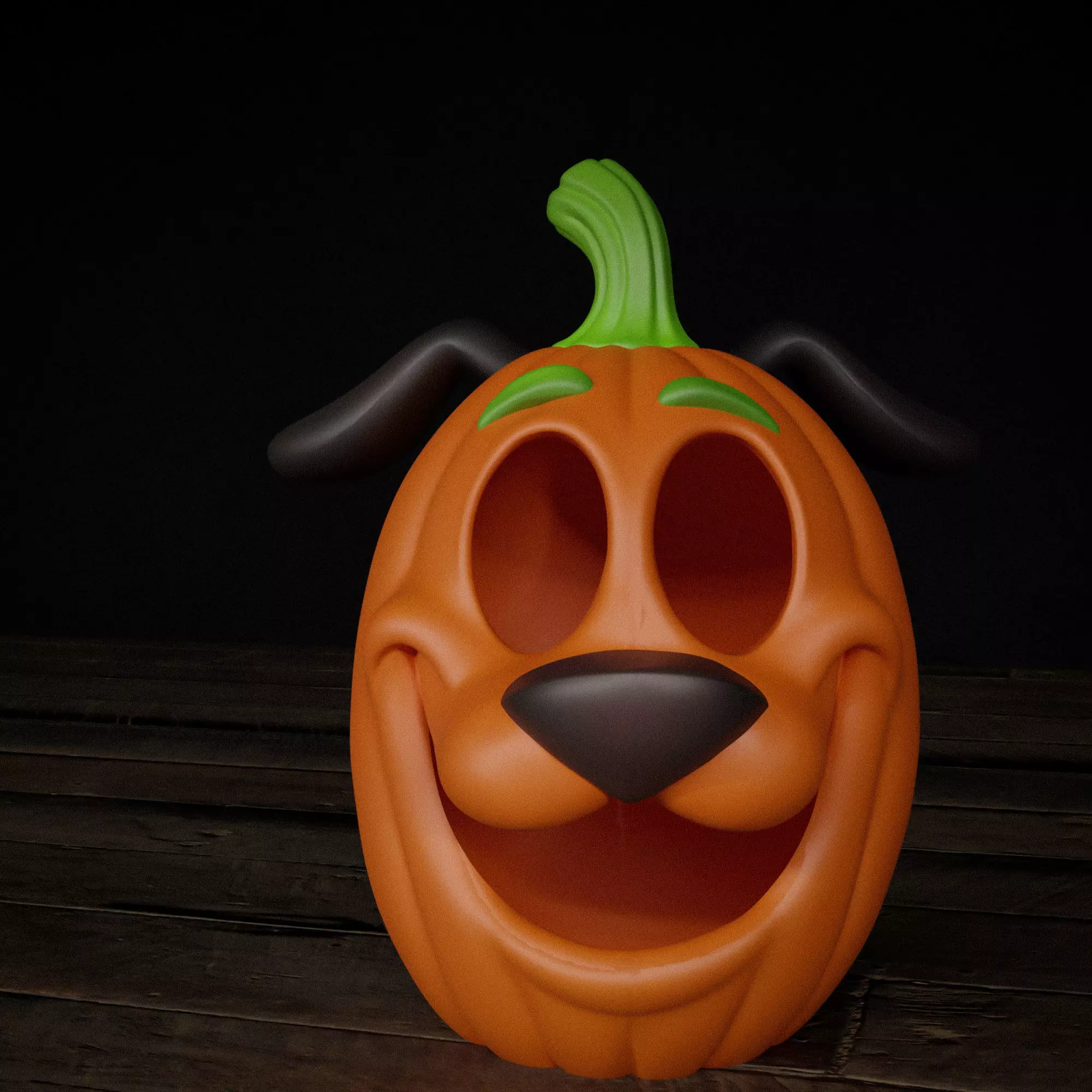 Courage the Cowardly Dog Pumpkin Halloween 3D print model_3