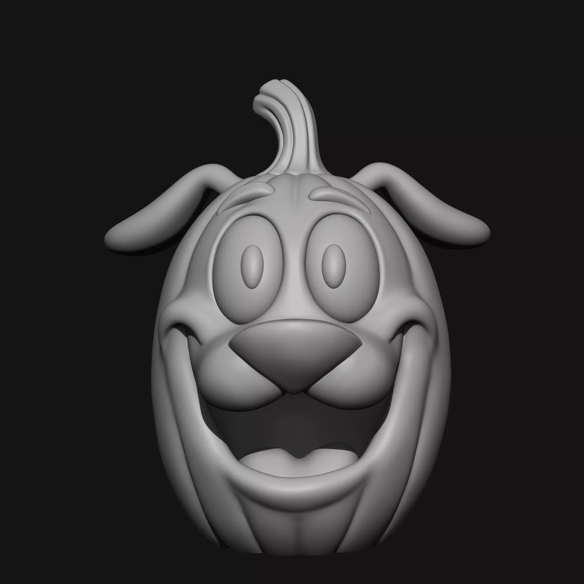 Courage the Cowardly Dog Pumpkin Halloween 3D print model_9
