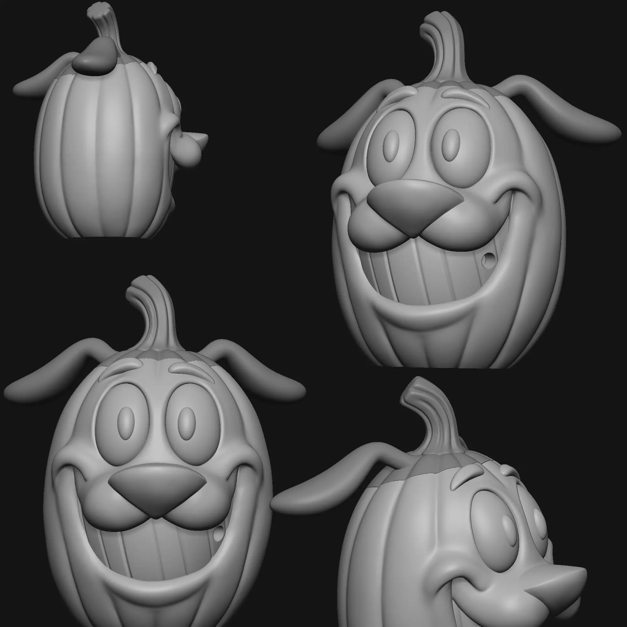 Courage the Cowardly Dog Pumpkin Halloween 3D print model_11