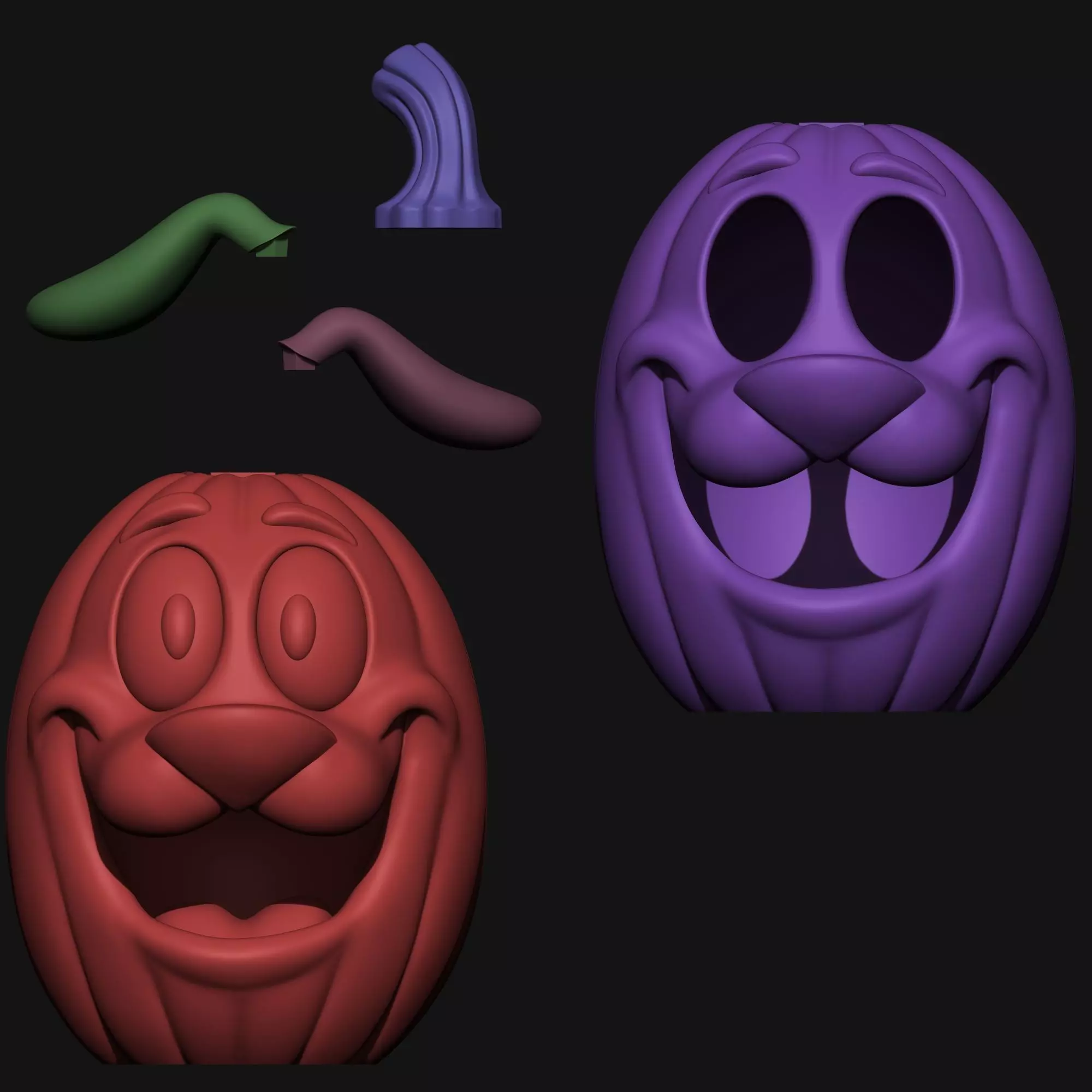 Courage the Cowardly Dog Pumpkin Halloween 3D print model_2