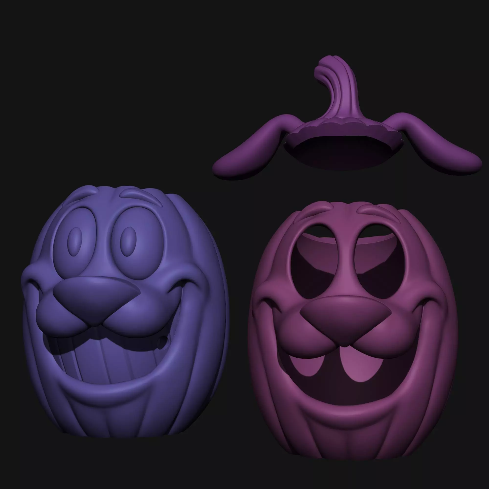 Courage the Cowardly Dog Pumpkin Halloween 3D print model_1
