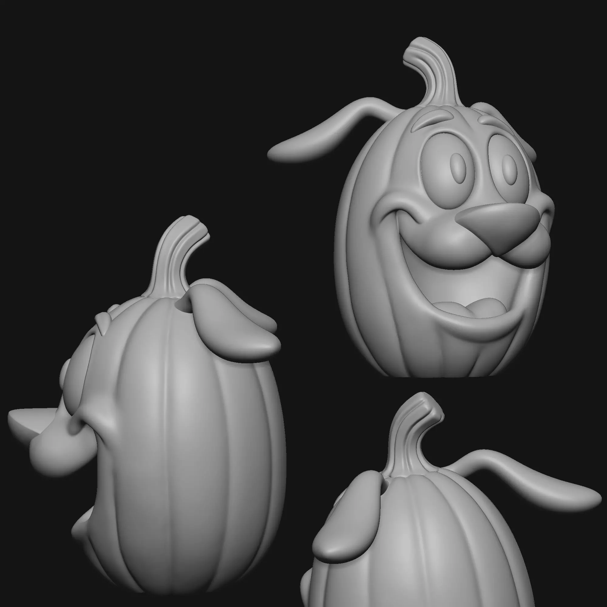 Courage the Cowardly Dog Pumpkin Halloween 3D print model_10