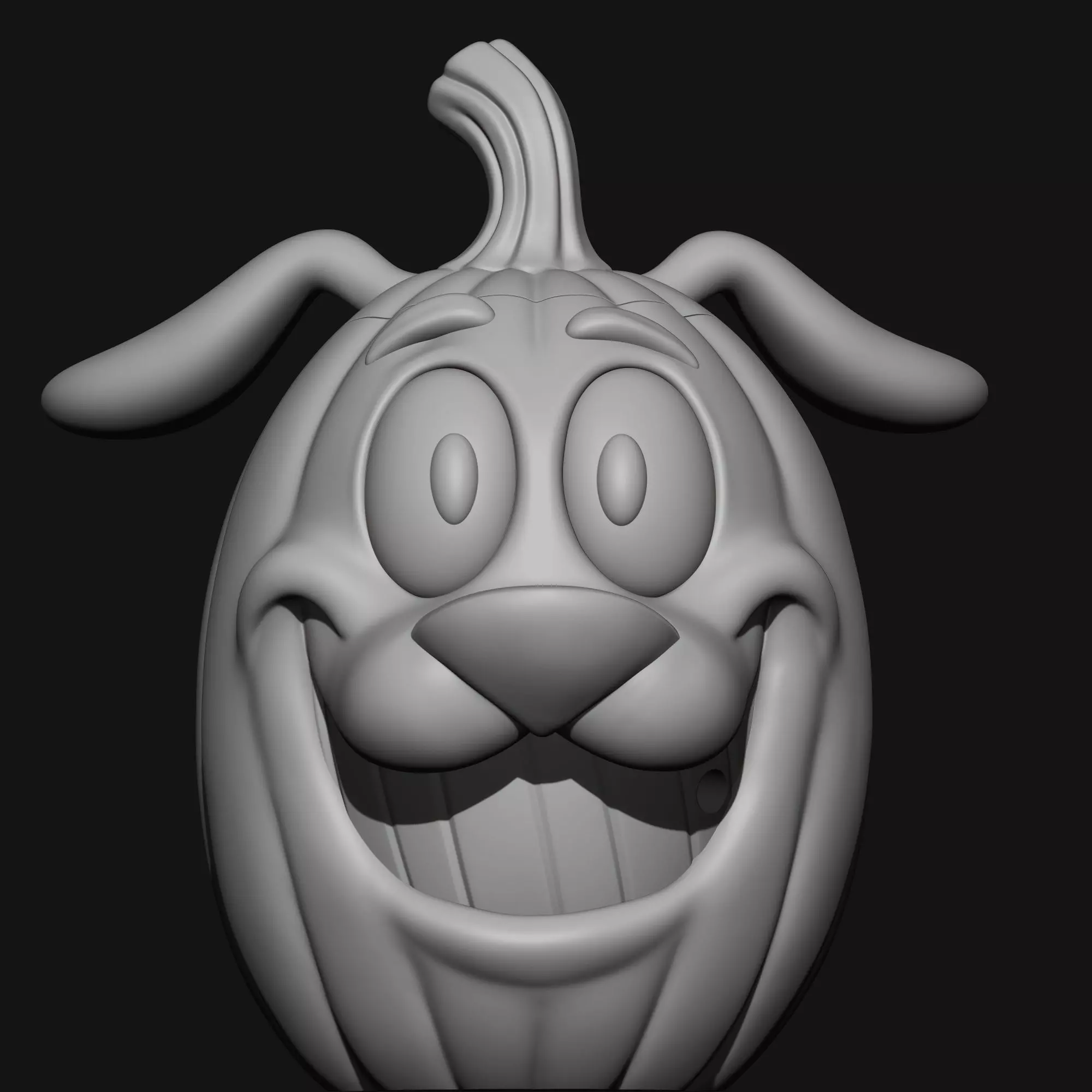 Courage the Cowardly Dog Pumpkin Halloween 3D print model_6