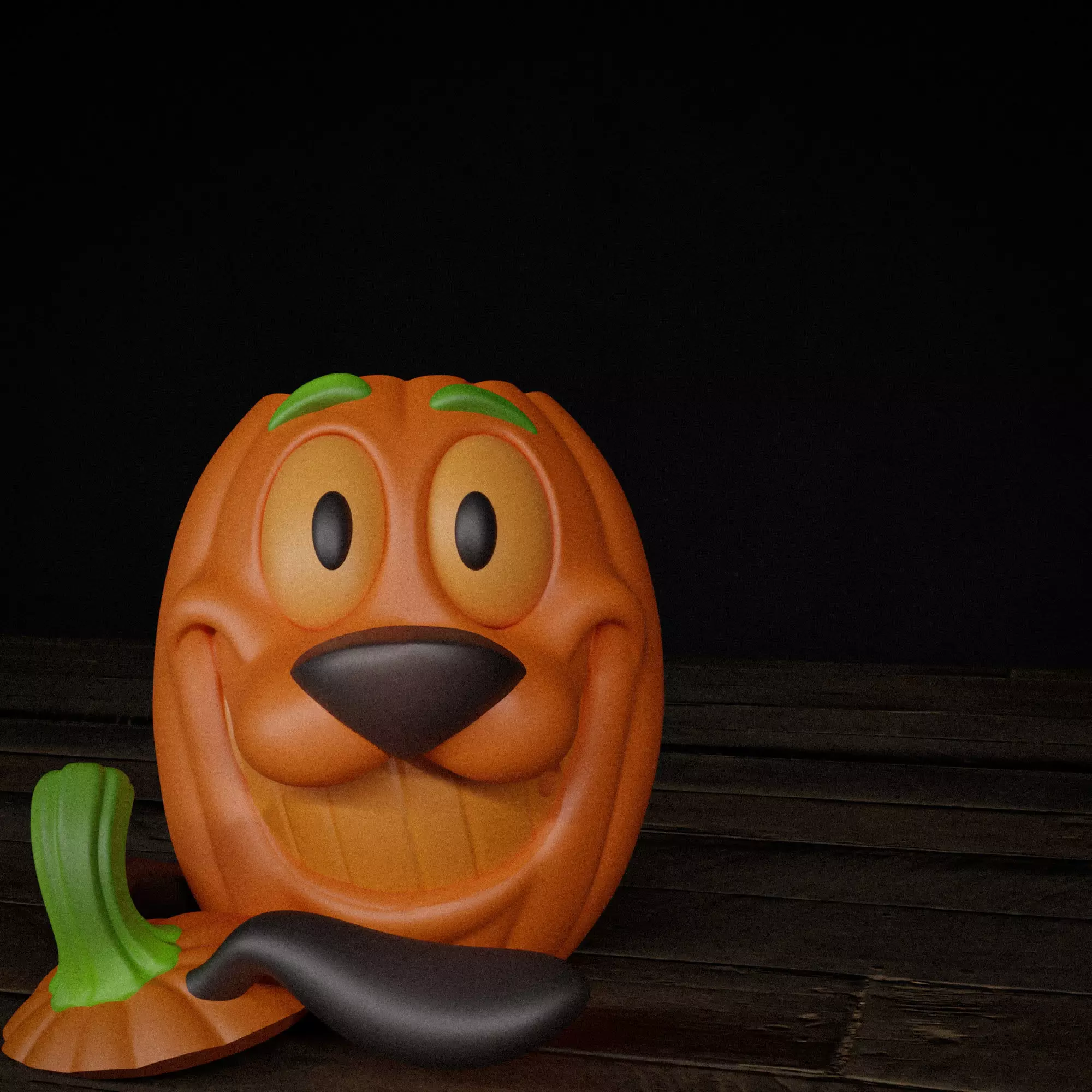 Courage the Cowardly Dog Pumpkin Halloween 3D print model_4
