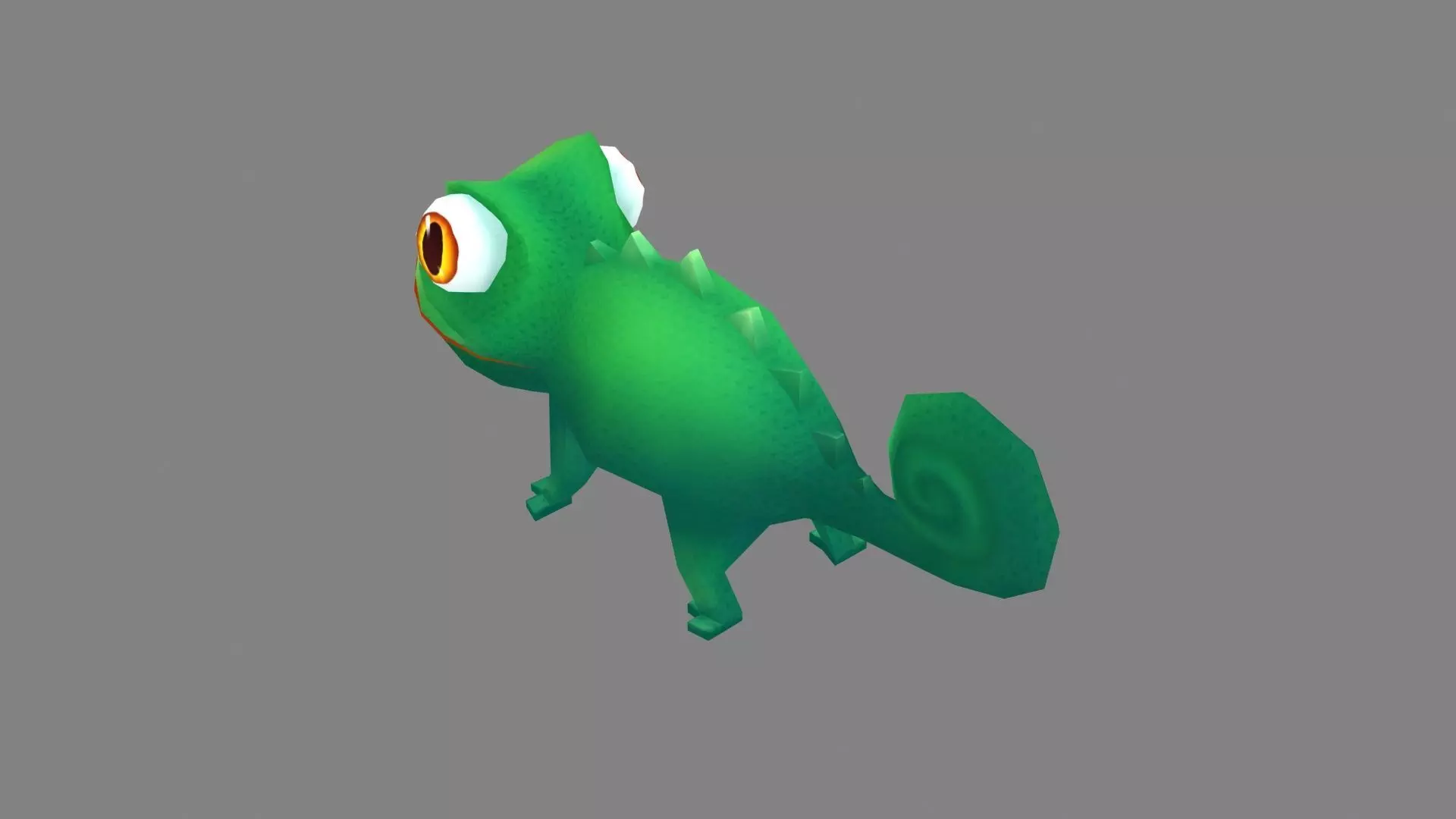 Cartoon chameleon Low-poly 3D model_2