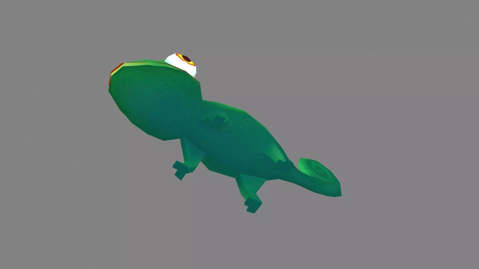 Cartoon chameleon Low-poly 3D model_3