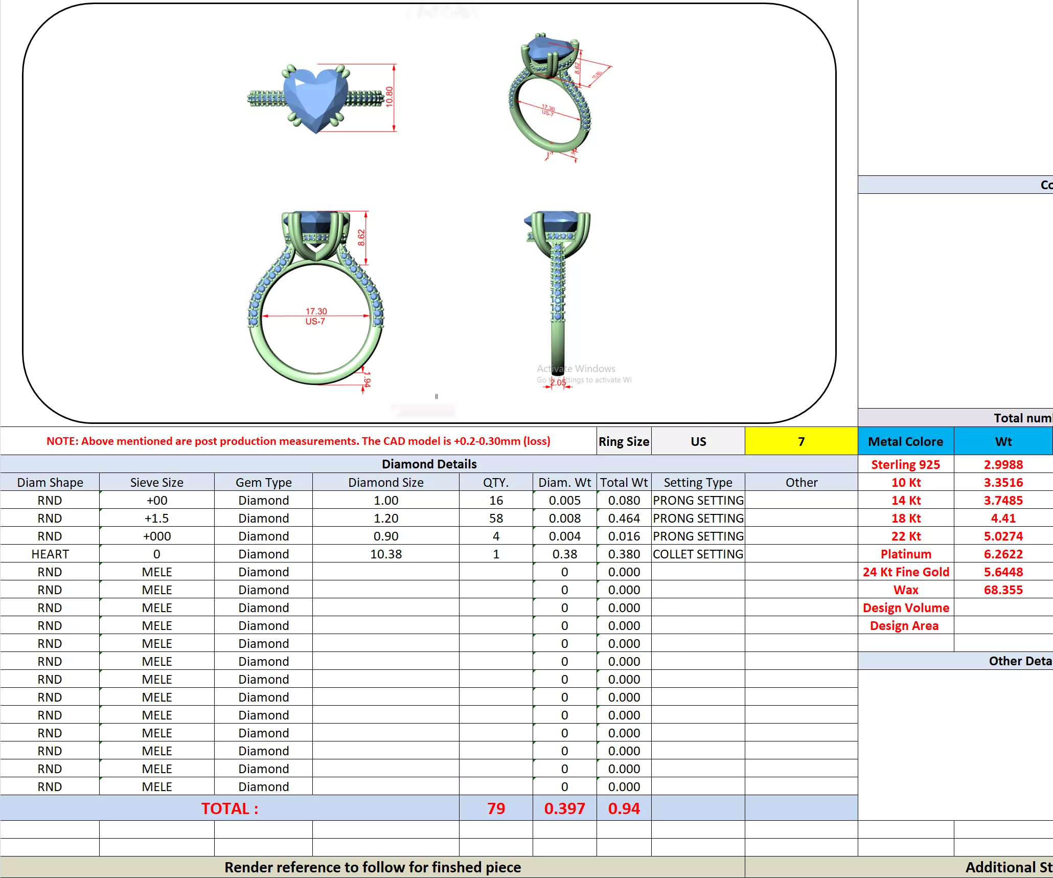  Heart Cut Hidden Halo Diamond Engagement Ring 3DM STL Video 3D print model_13