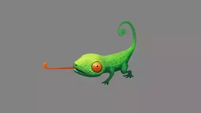 Chameleon in foraging