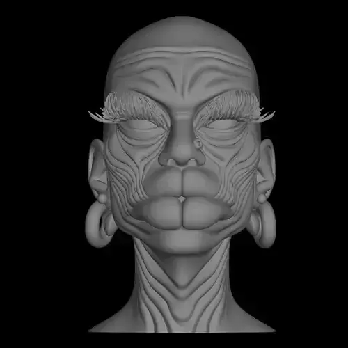 3d model woman head figure