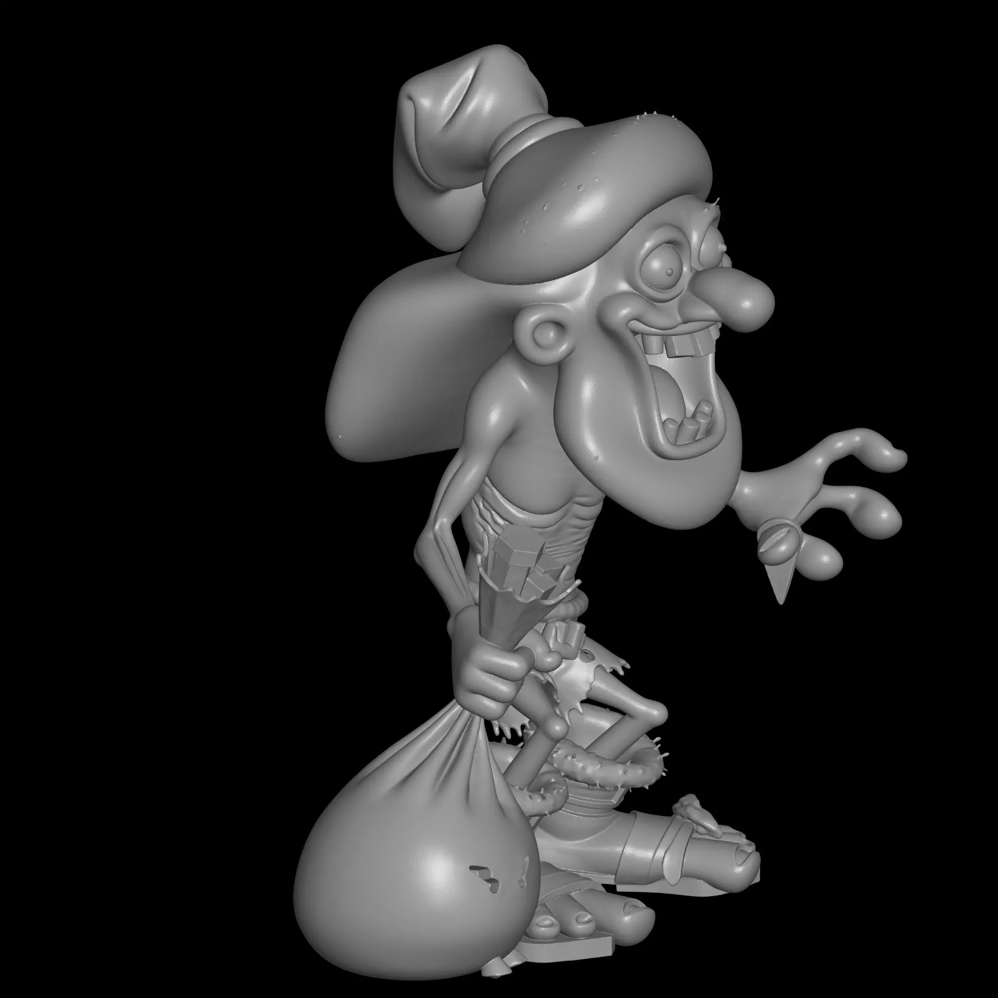 homeless man design 3D print model_2