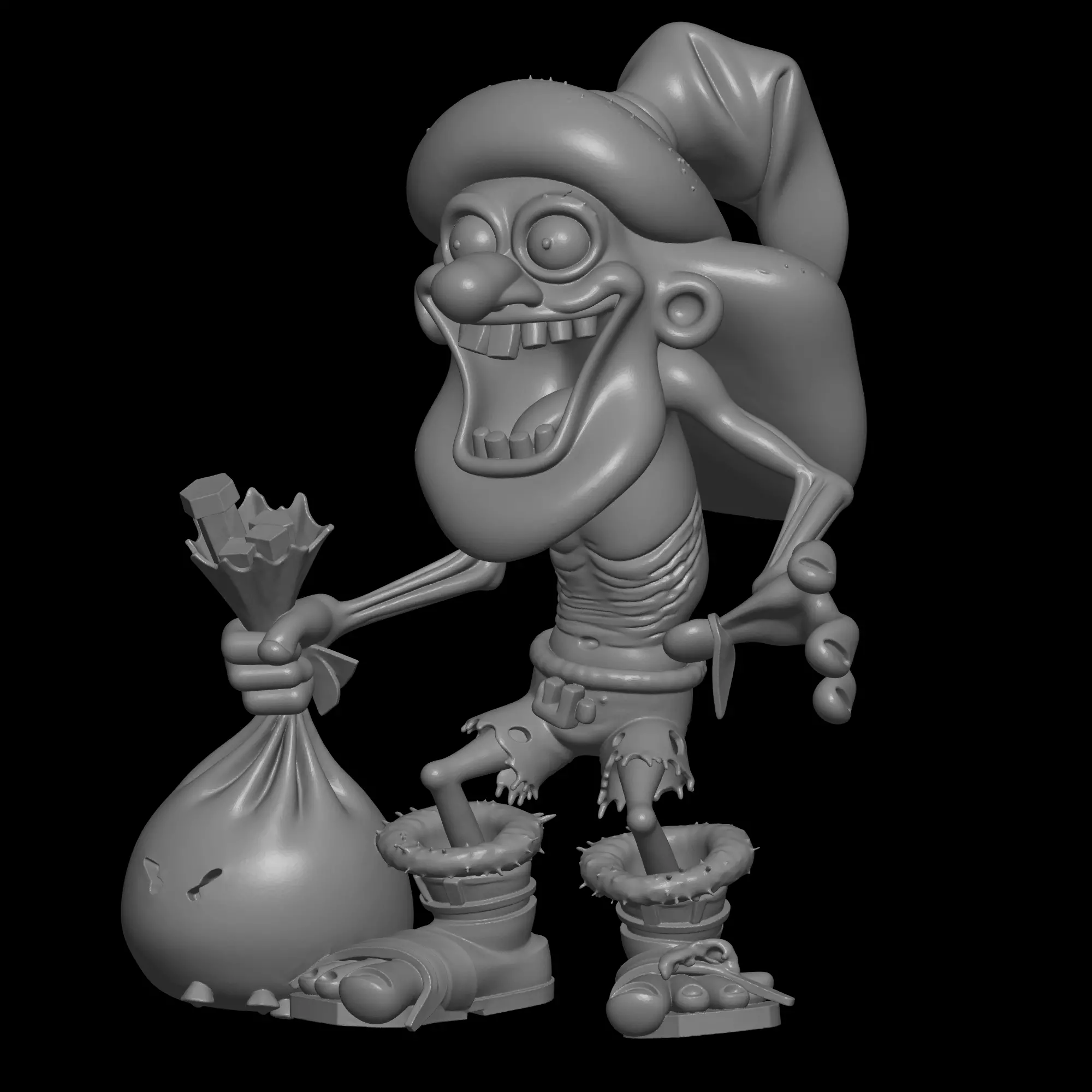 homeless man design 3D print model_0