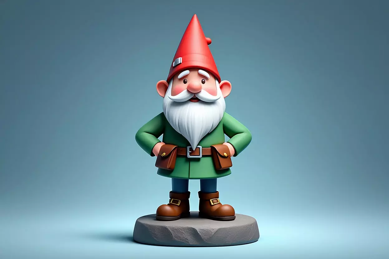 2195  Fairy Tale Gnome  Color  Full  Body Figurine 3D print model_2