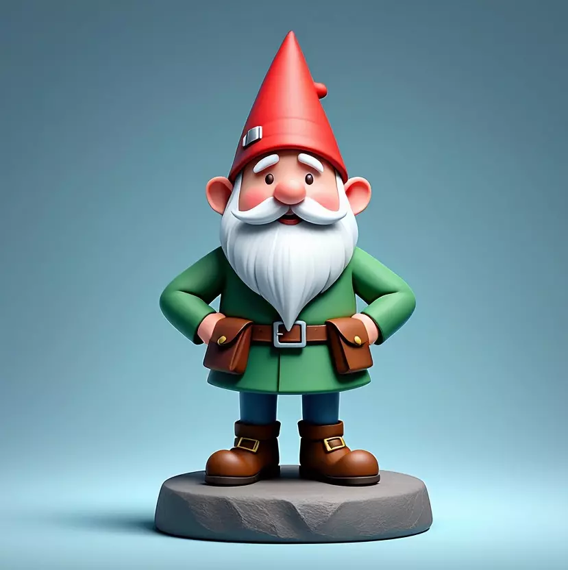 2195  Fairy Tale Gnome  Color  Full  Body Figurine 3D print model_3