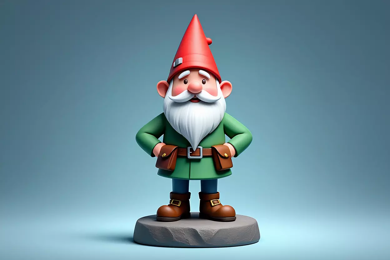 2195  Fairy Tale Gnome  Color  Full  Body Figurine 3D print model_1