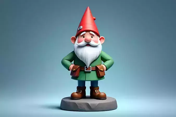 2195  Fairy Tale Gnome  Color  Full  Body Figurine