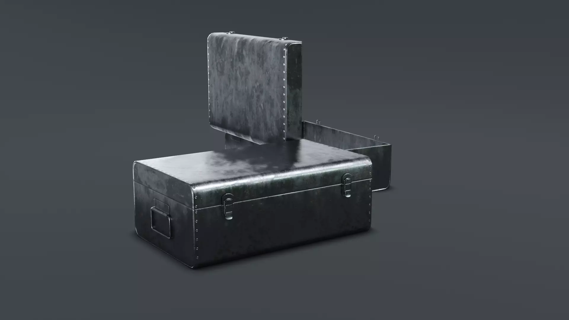 3D Metal Chest Model Low-poly 3D model_2