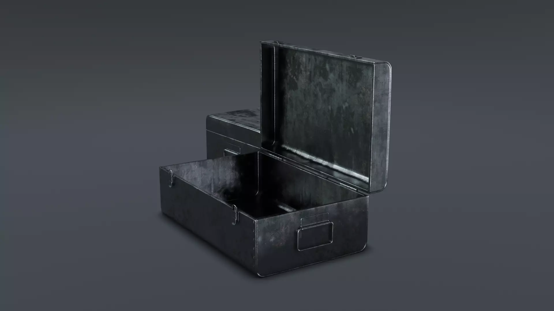 3D Metal Chest Model Low-poly 3D model_3