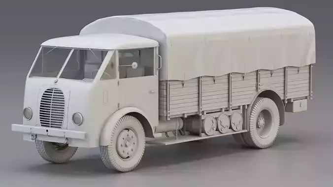 WWII French Heavy Cargo Truck 5t 3D model