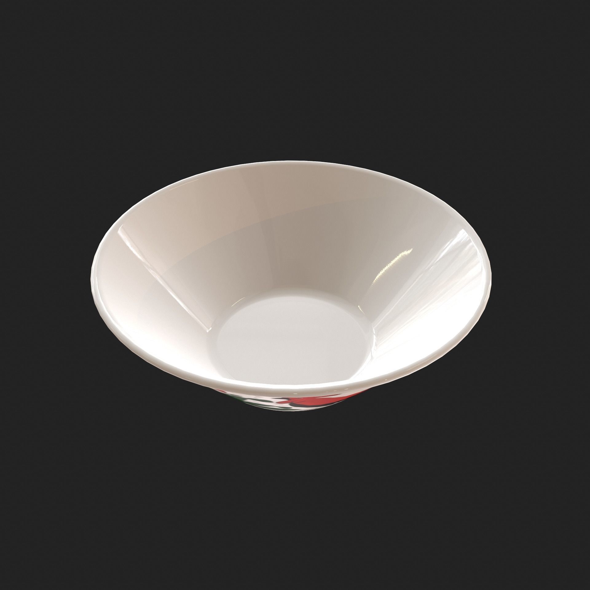 Bowl with Rooster Motif Low-poly 3D model_2