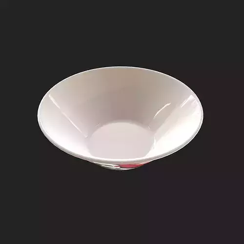 Bowl with Rooster Motif Low-poly 3D model 3