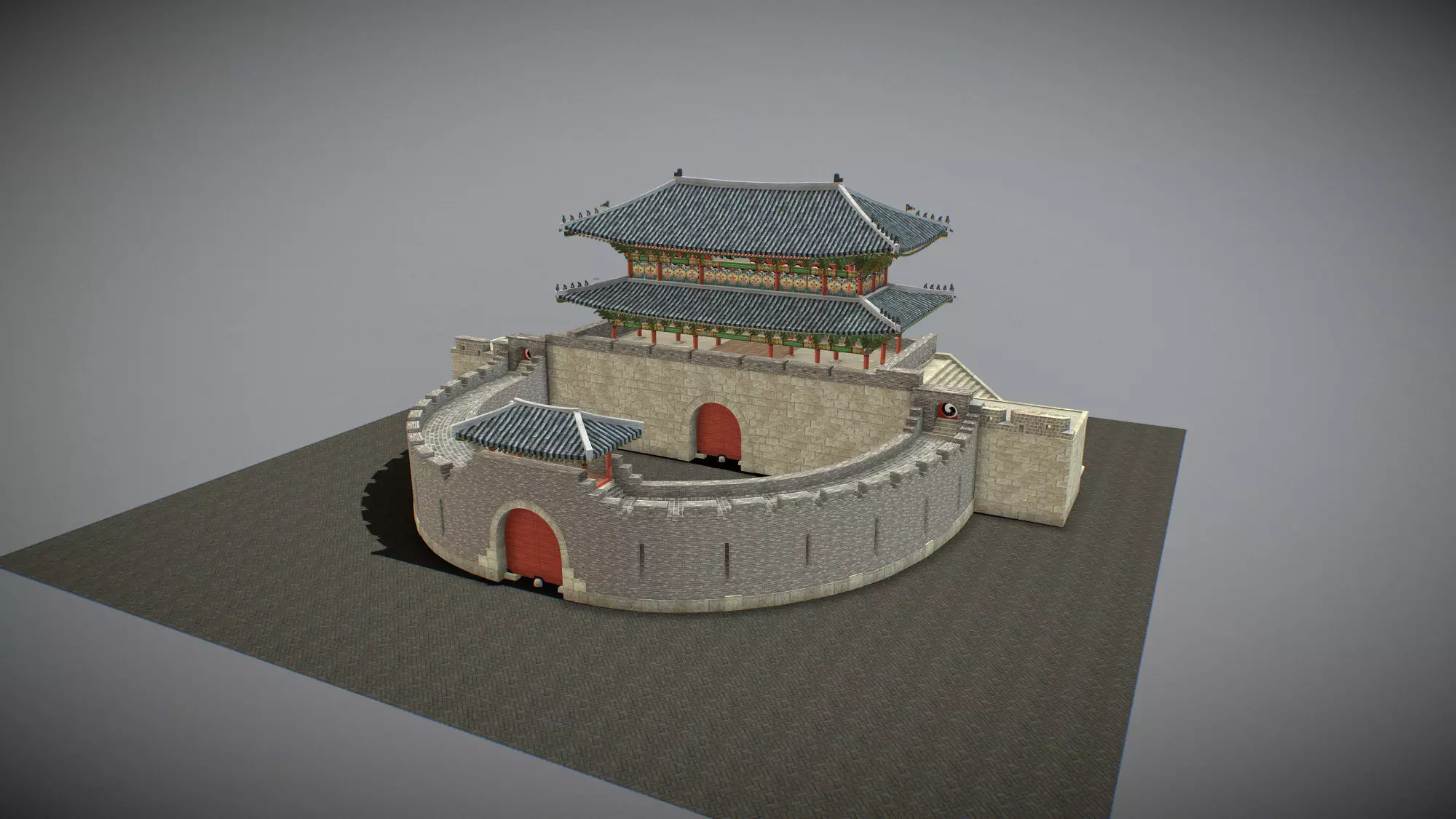 Famous buildings in South Korea 3D Model Pack Low-poly 3D model_11