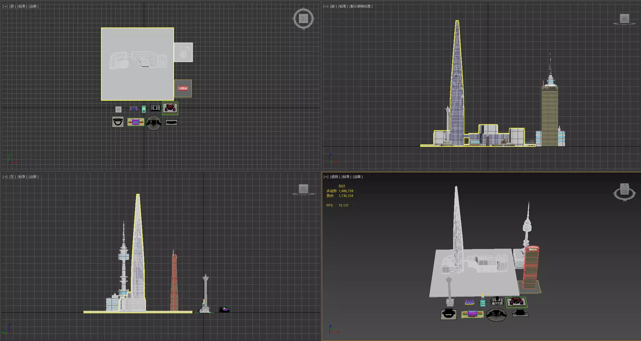 Famous buildings in South Korea 3D Model Pack Low-poly 3D model_17