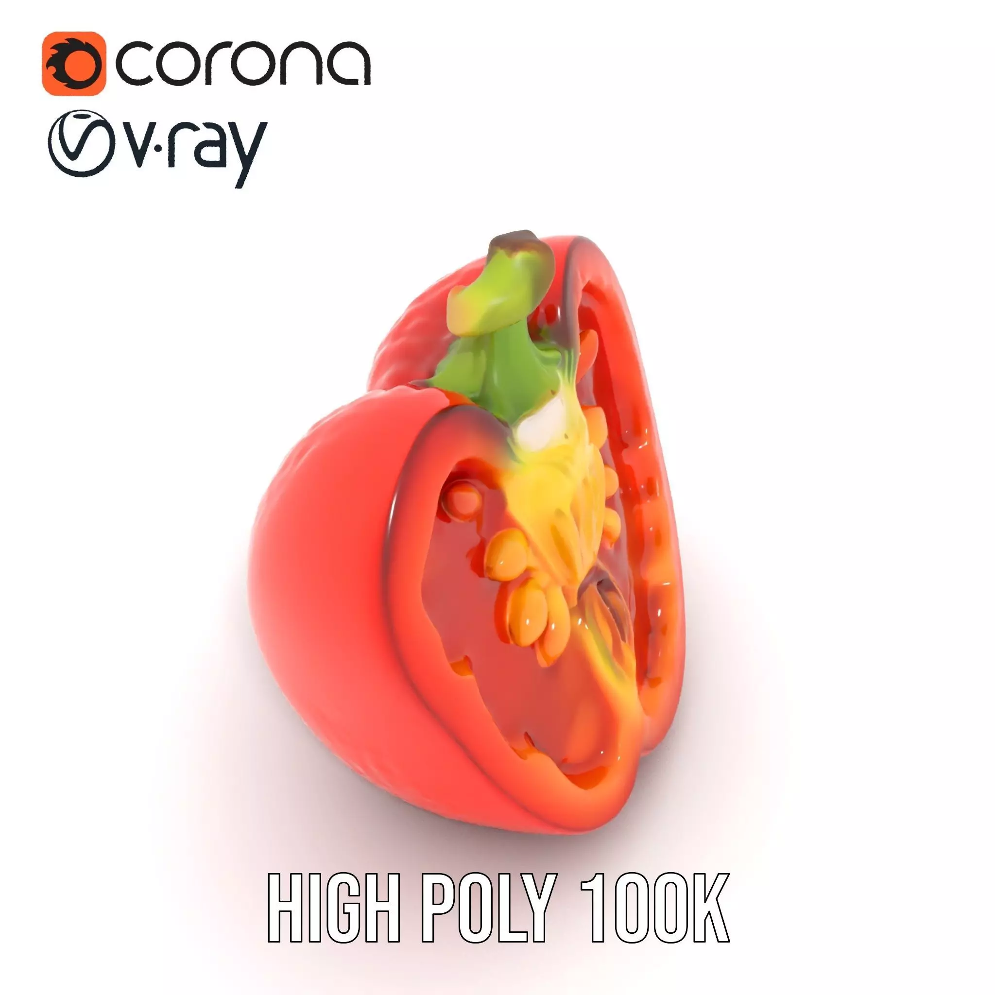 Vibrant Pepper Slice model pack Low-poly 3D model_20