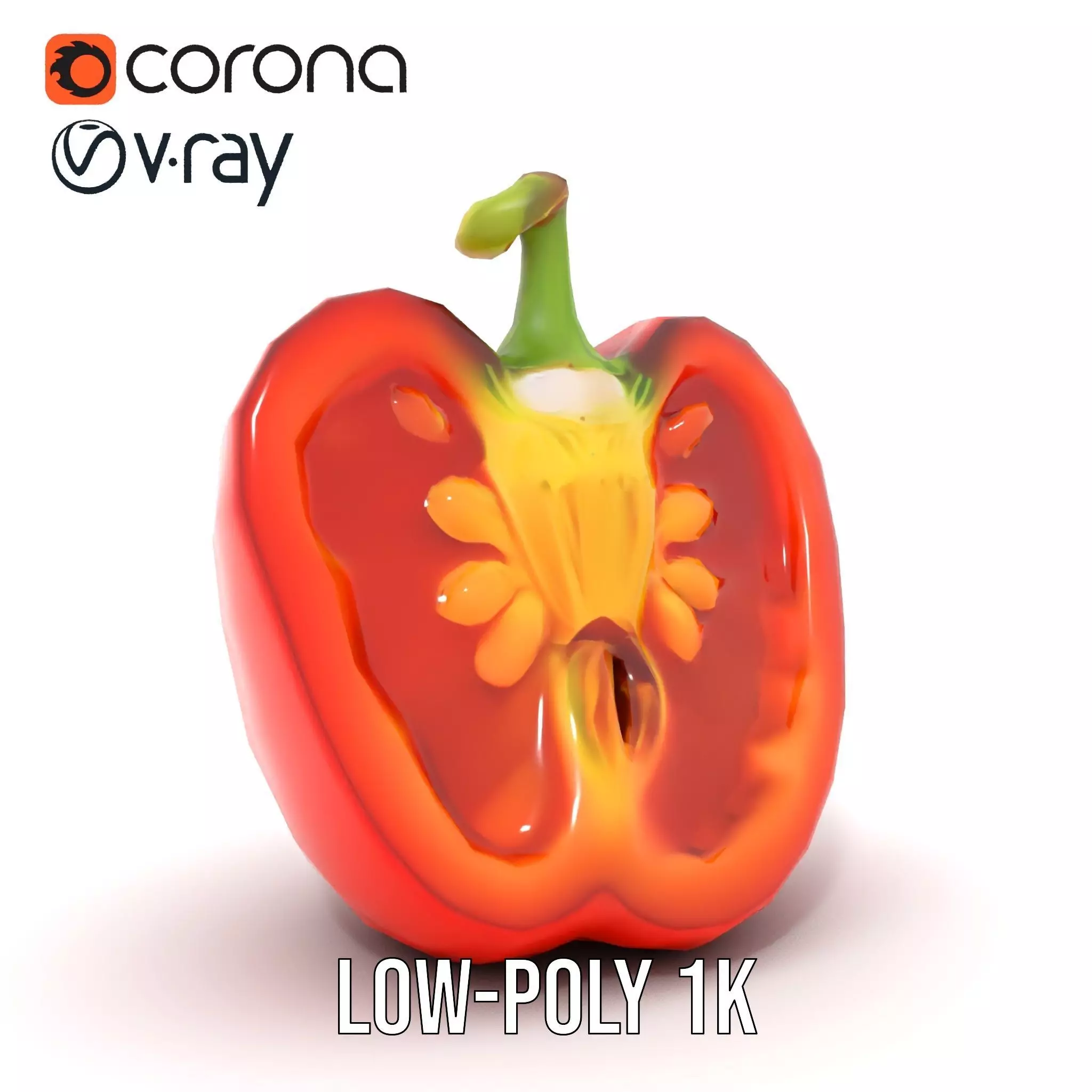 Vibrant Pepper Slice model pack Low-poly 3D model_19