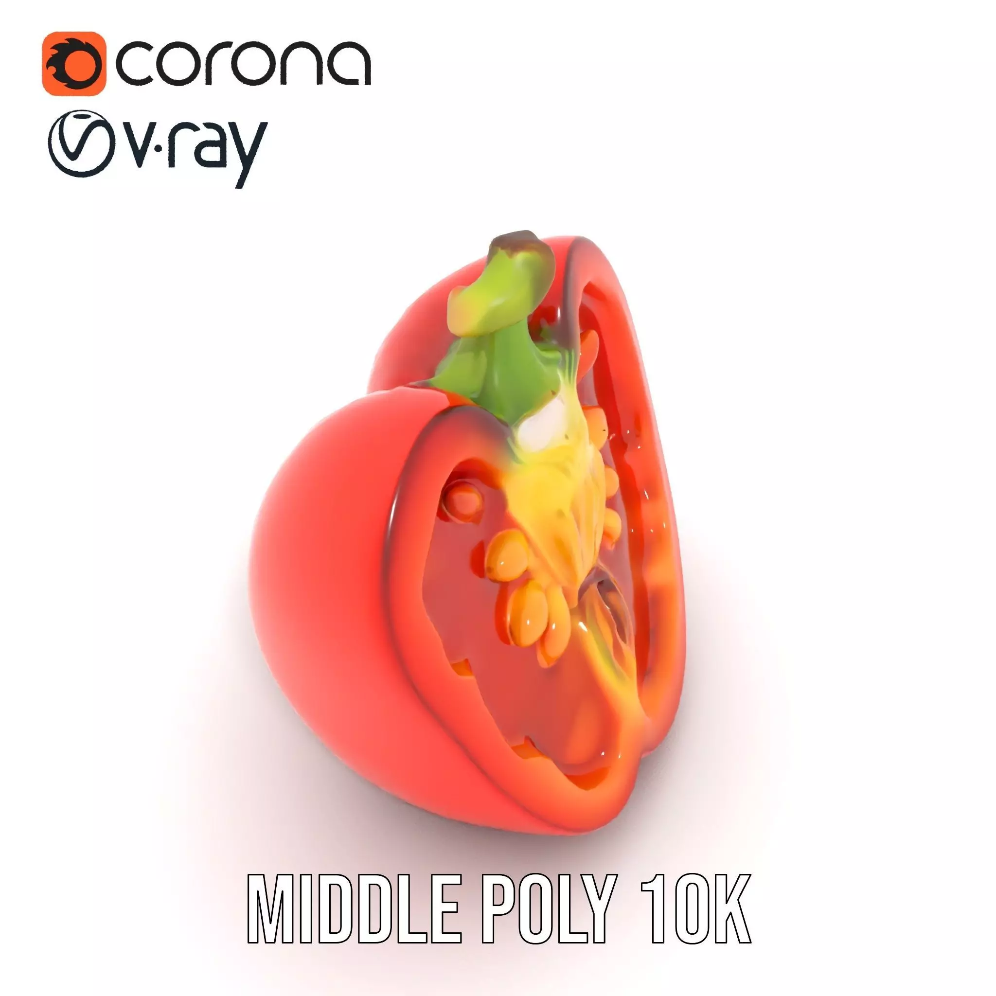 Vibrant Pepper Slice model pack Low-poly 3D model_13