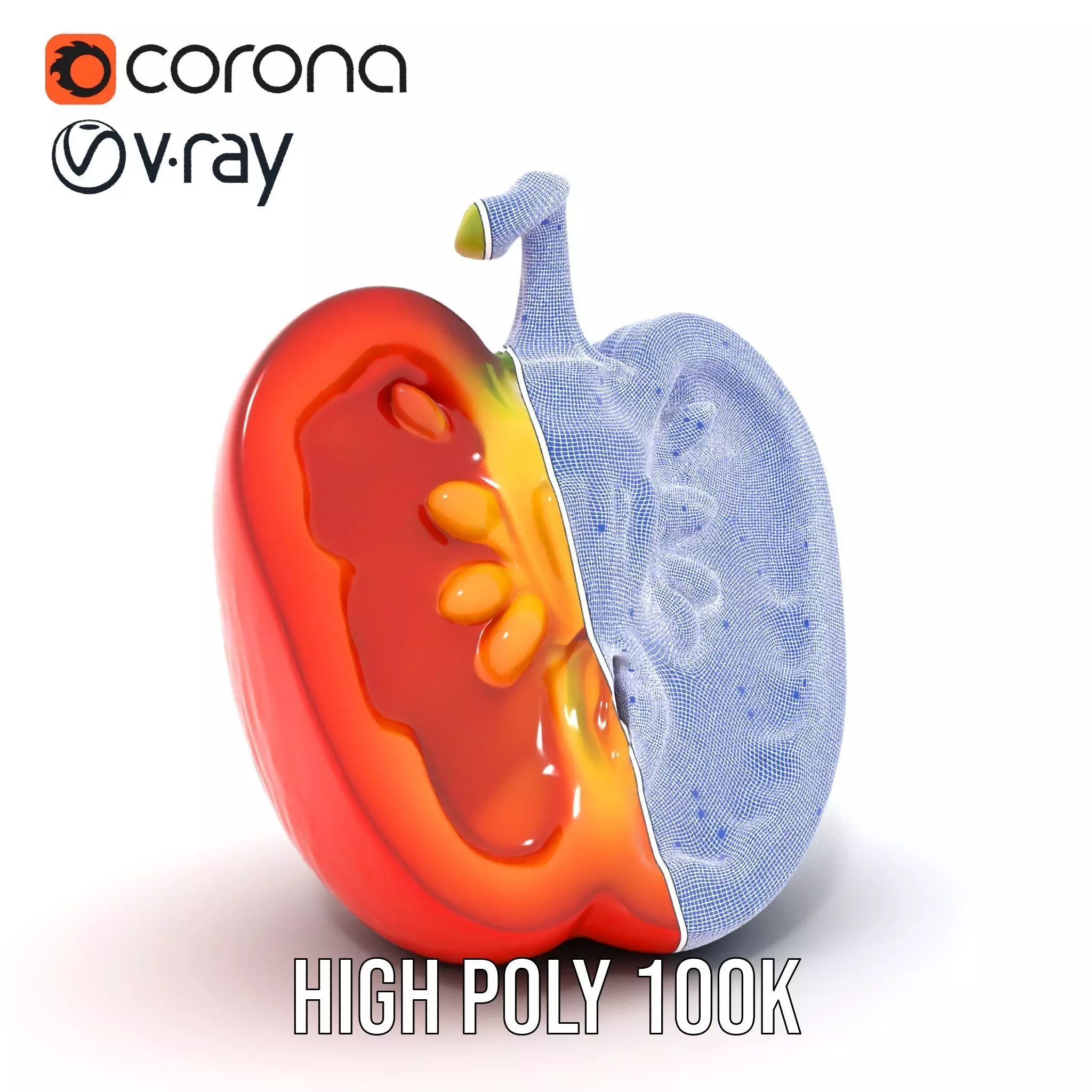 Vibrant Pepper Slice model pack Low-poly 3D model_33