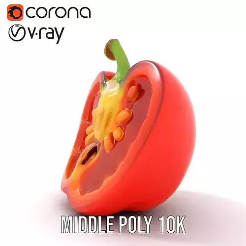 Vibrant Pepper Slice model pack Low-poly 3D model 6